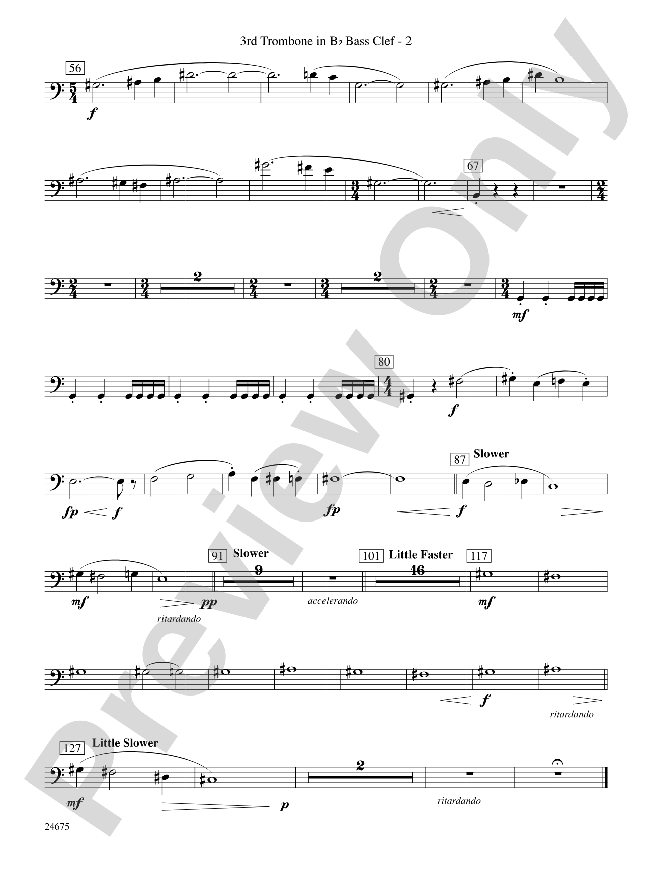 Confession (Movement 2 of Symphony of Prayer): (wp) 3rd B-flat Trombone B.C.