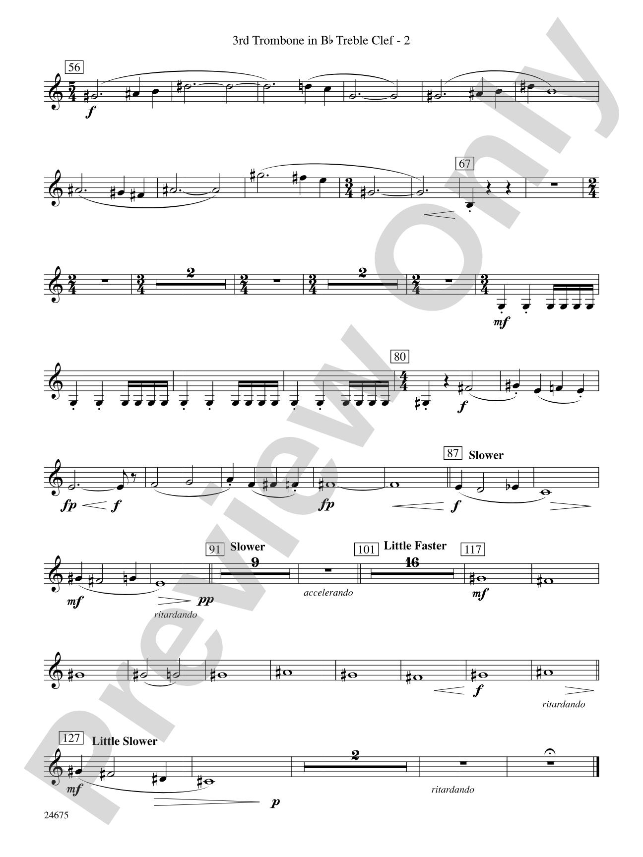Confession (Movement 2 of Symphony of Prayer): (wp) 3rd B-flat Trombone T.C.
