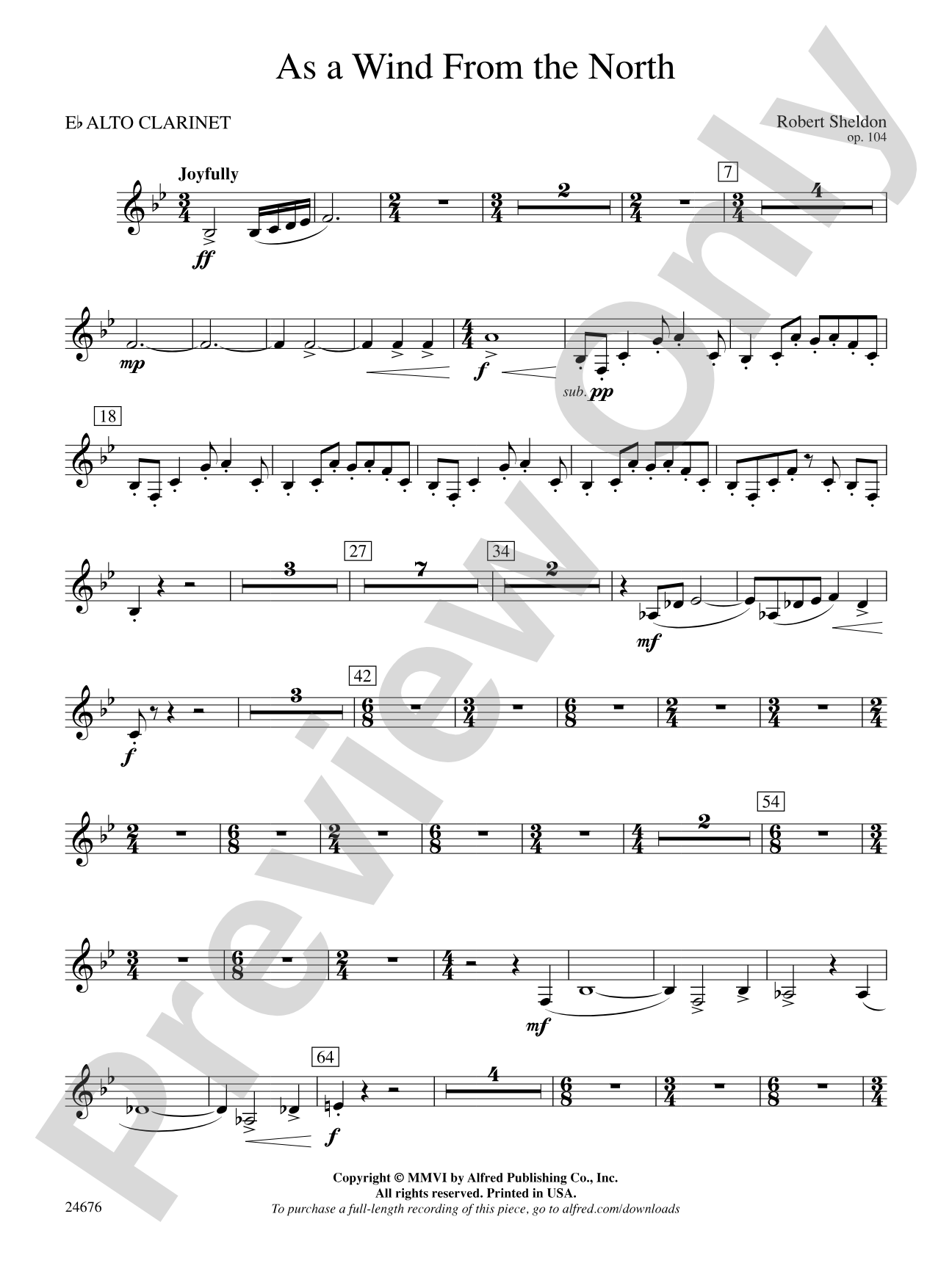 As a Wind from the North: E-flat Alto Clarinet