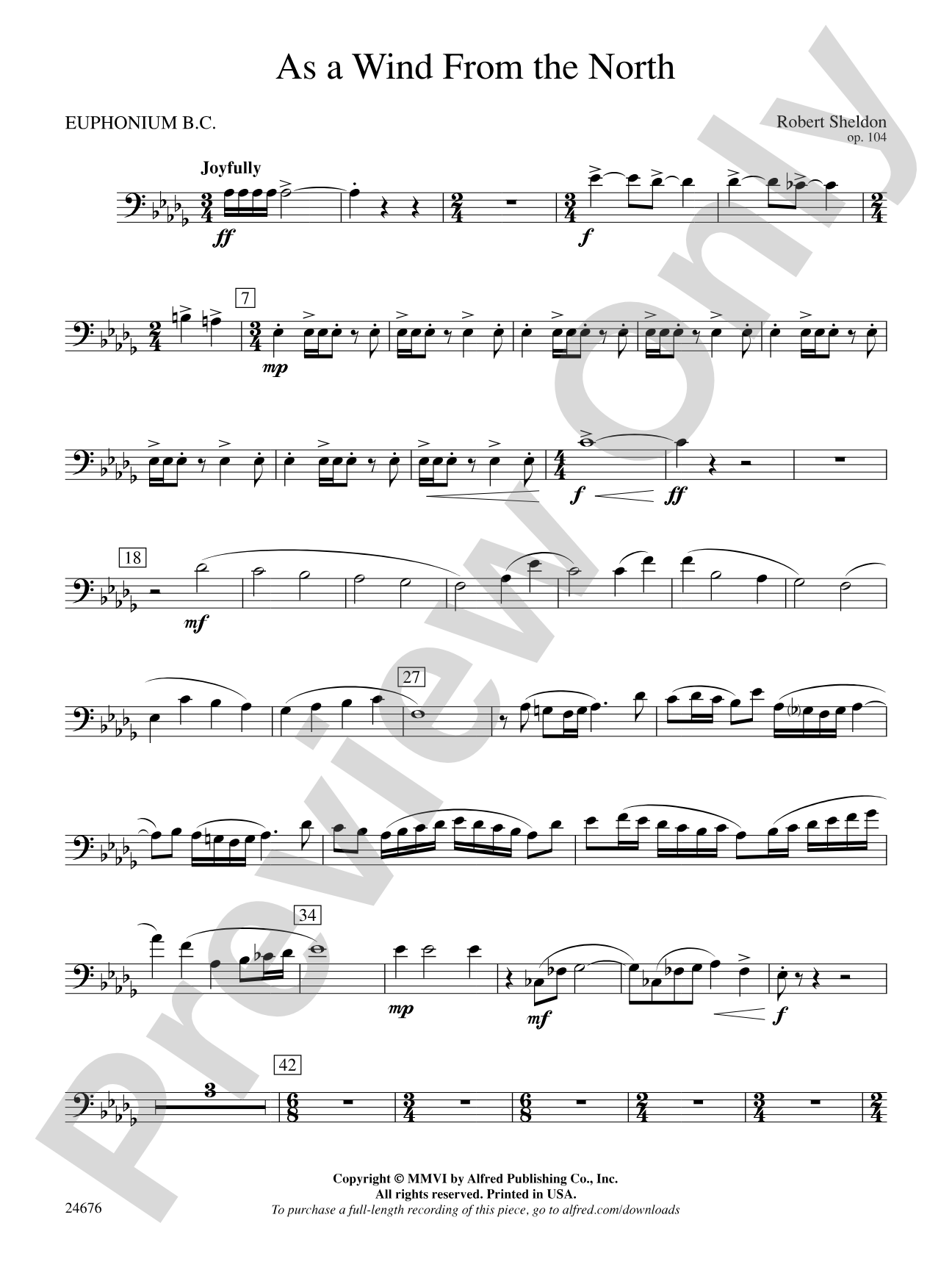 As a Wind from the North: Baritone B.C.