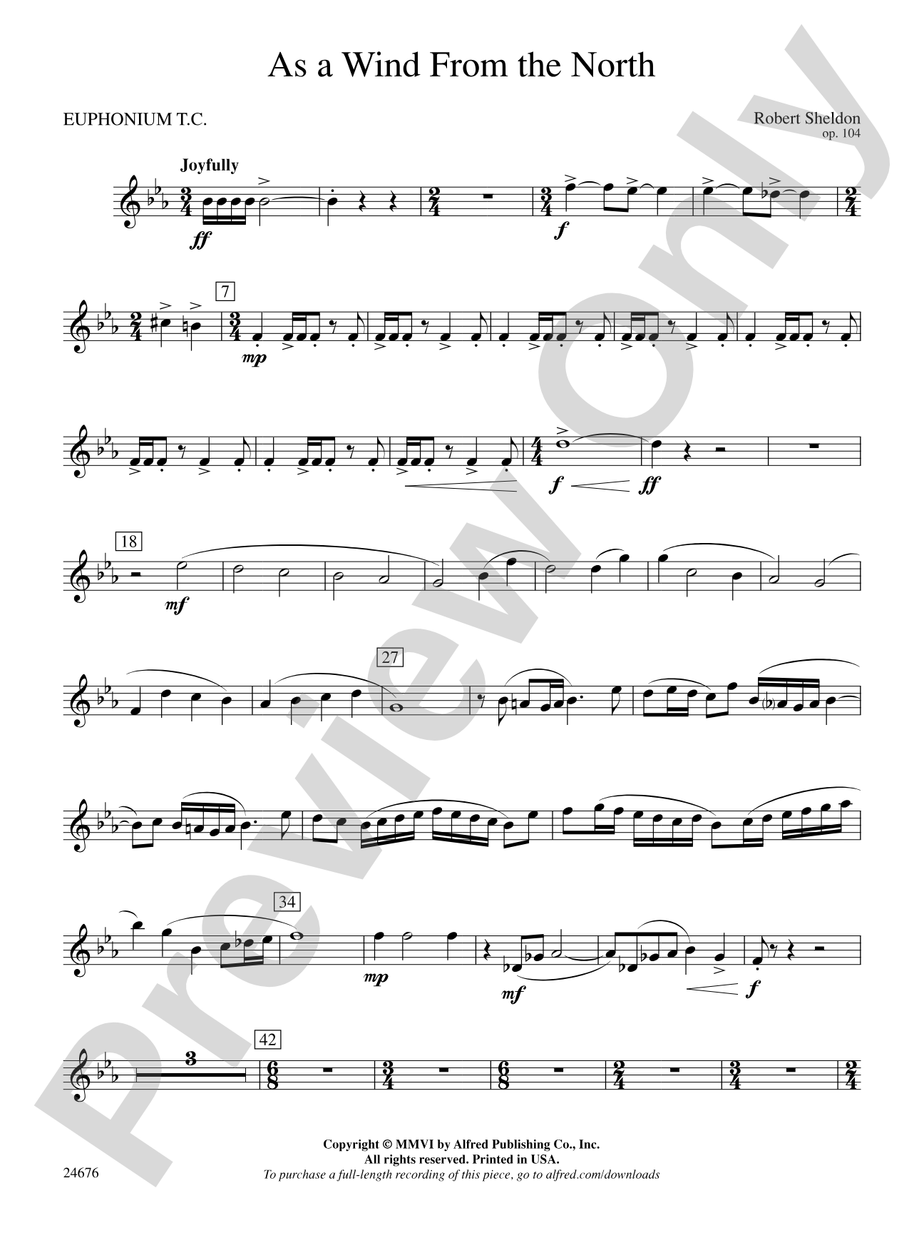 As a Wind from the North: Baritone T.C.