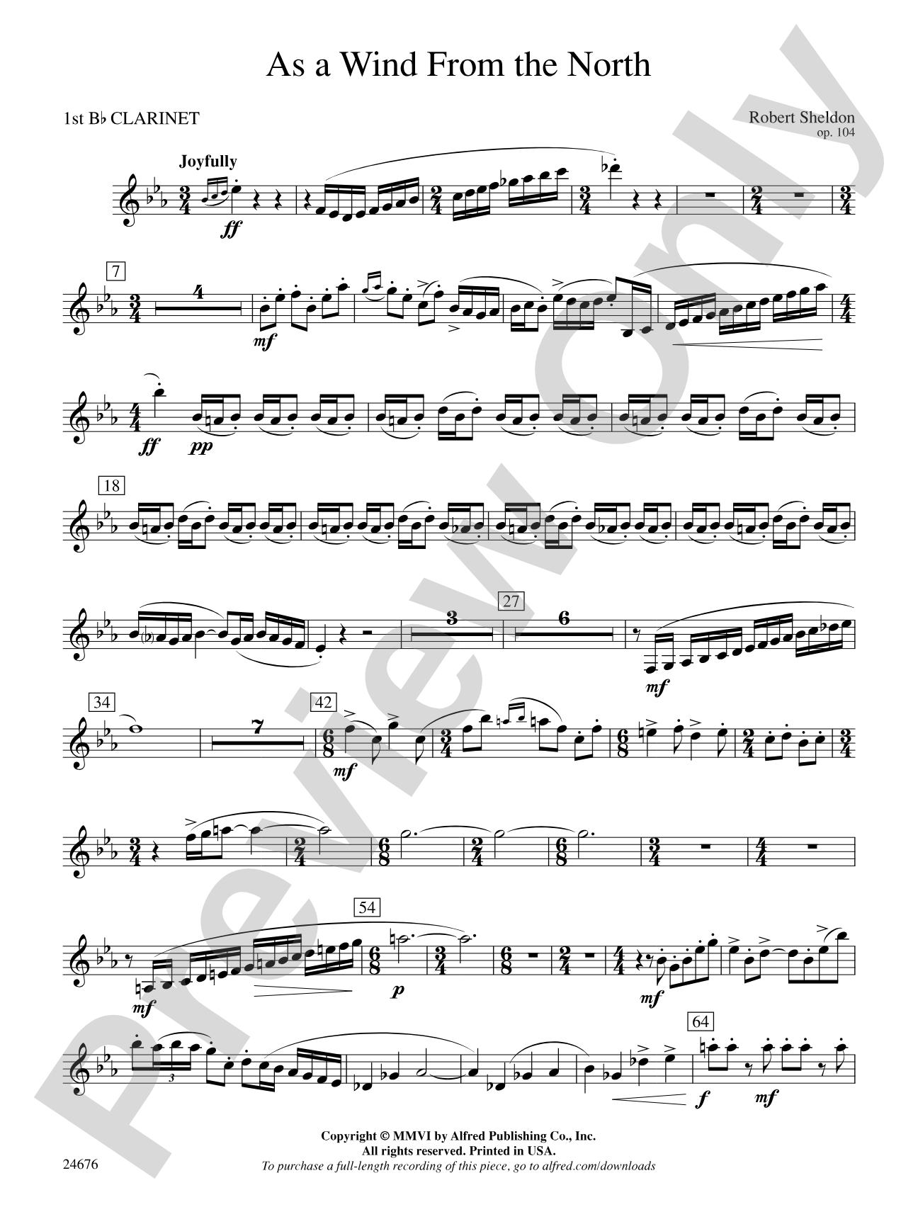 As a Wind from the North: 1st B-flat Clarinet