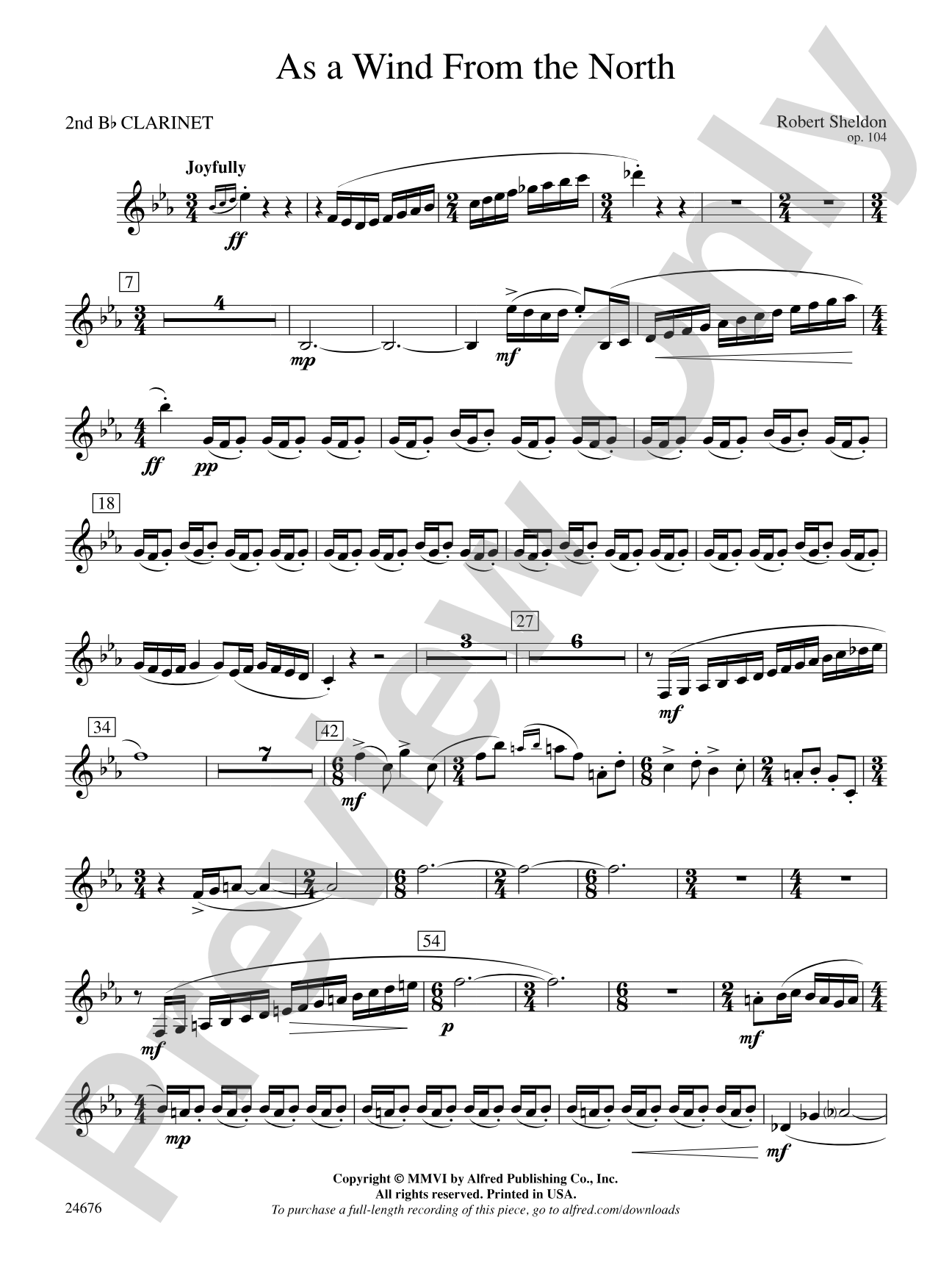 As a Wind from the North: 2nd B-flat Clarinet