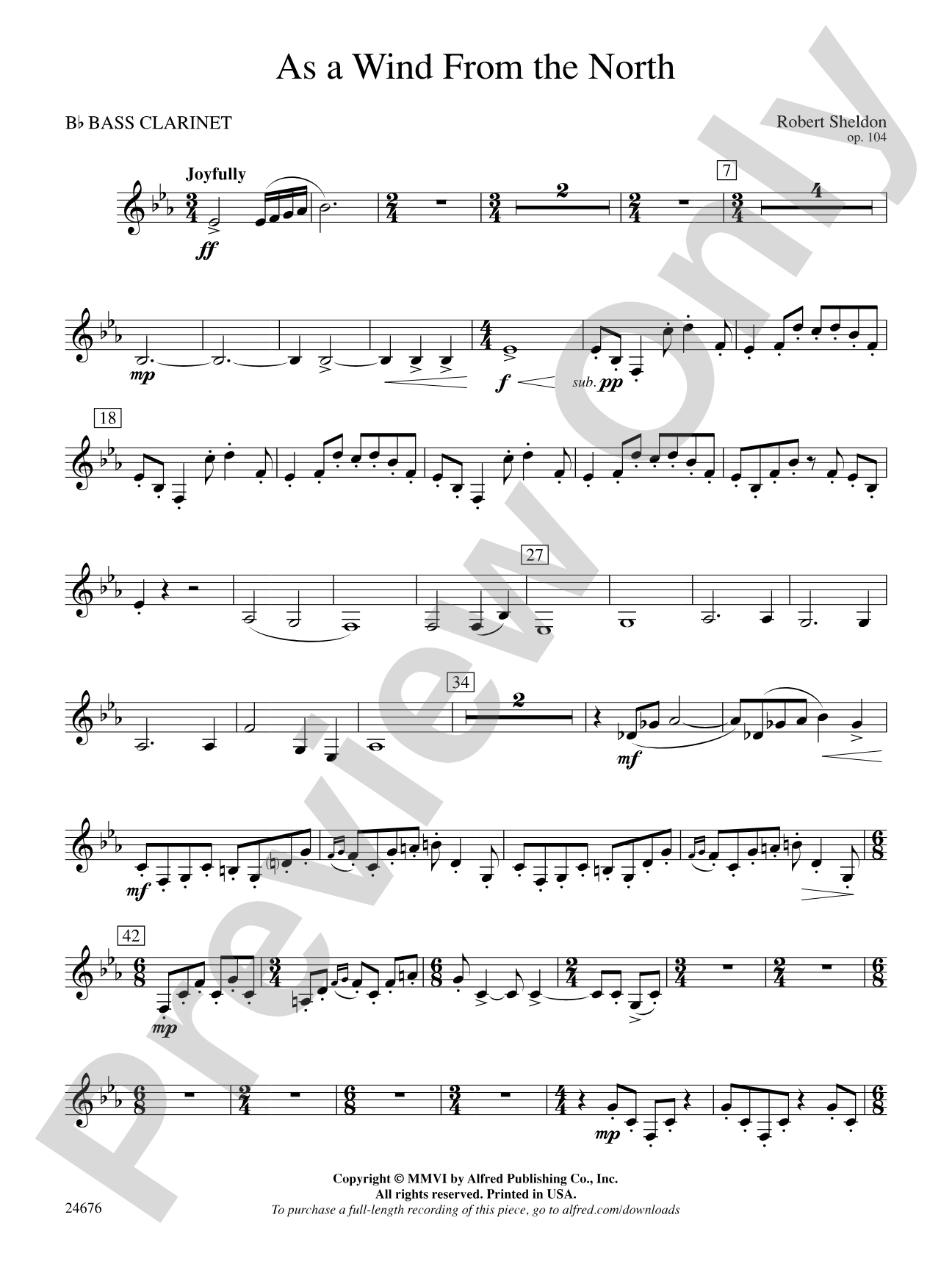 As a Wind from the North: B-flat Bass Clarinet