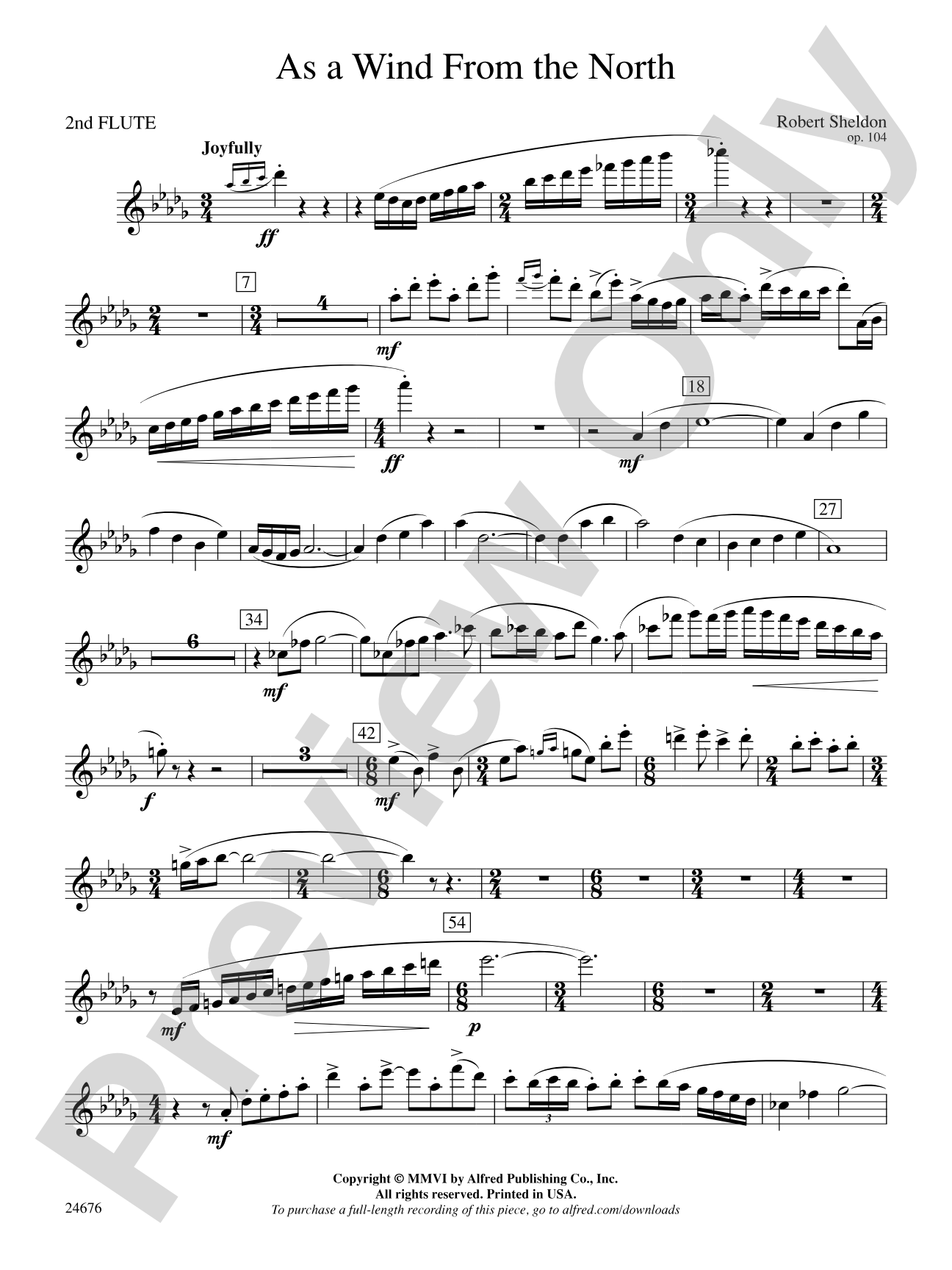 As a Wind from the North: 2nd Flute