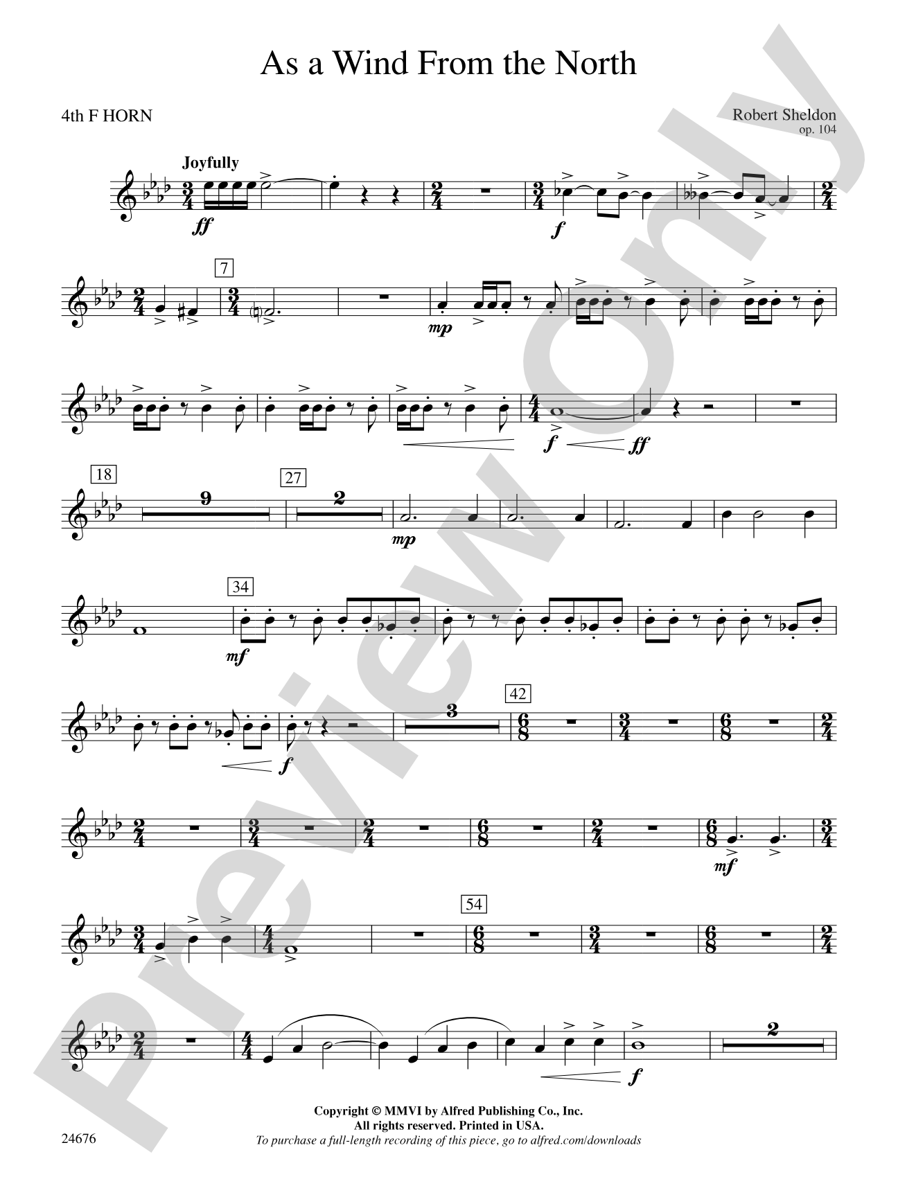 As a Wind from the North: 4th F Horn