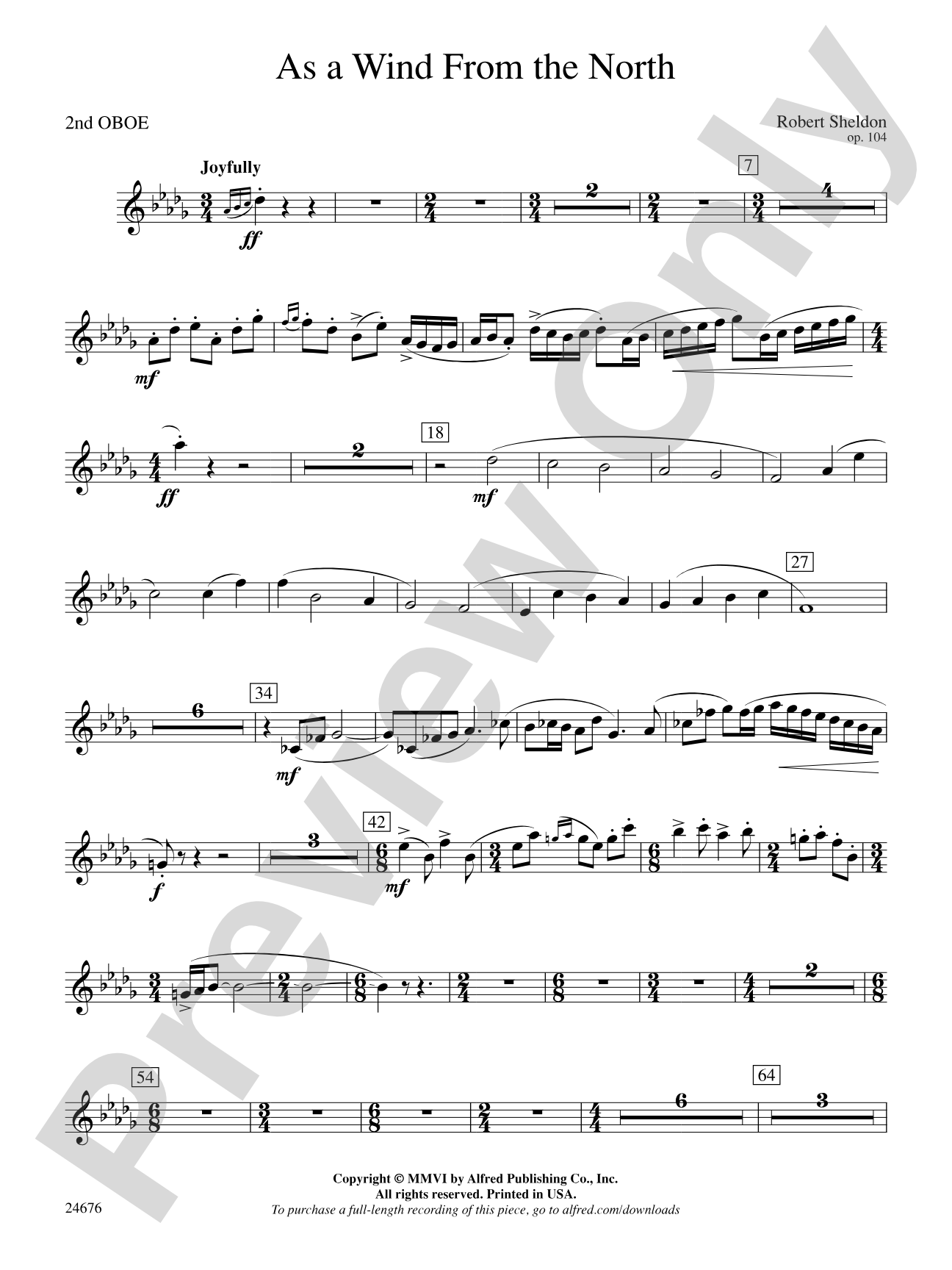 As a Wind from the North: 2nd Oboe