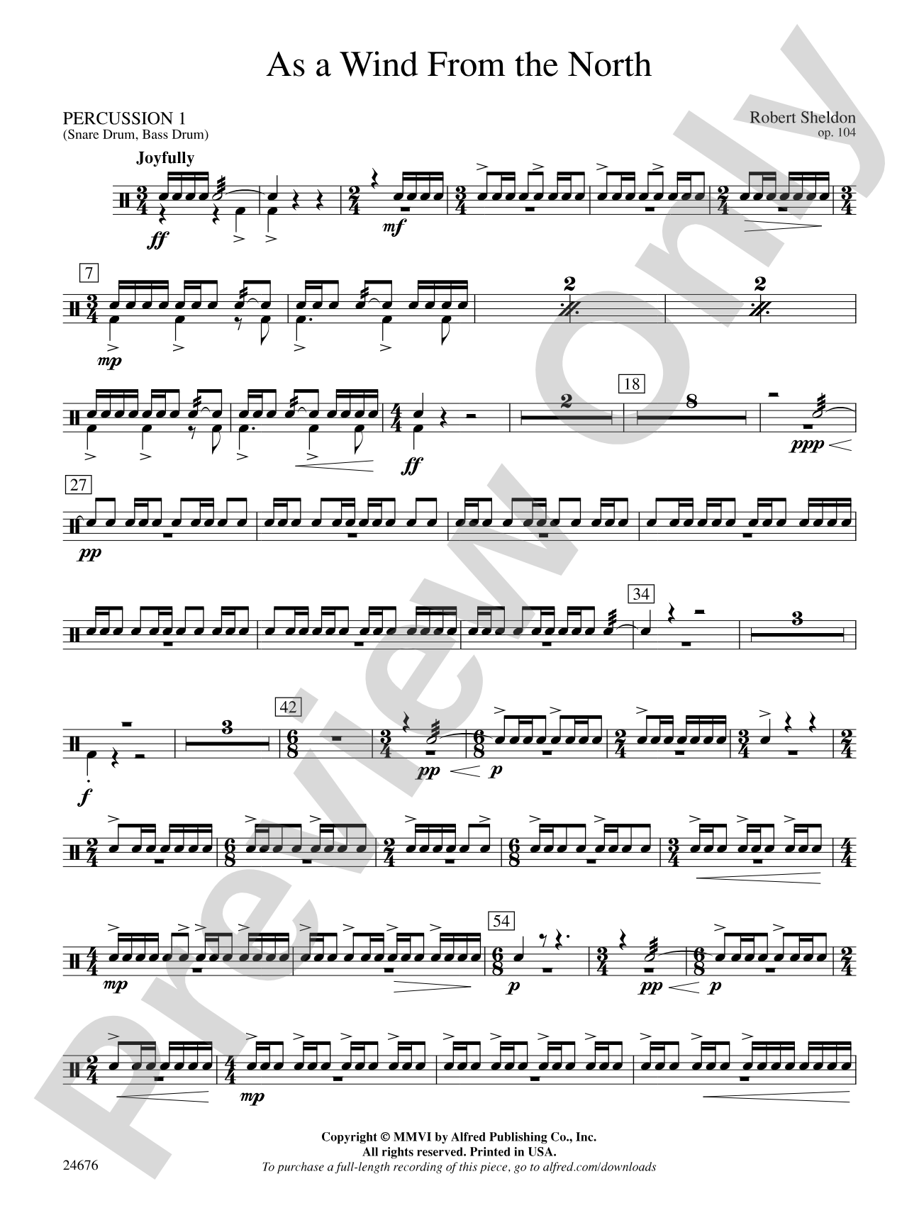 As a Wind from the North: 1st Percussion