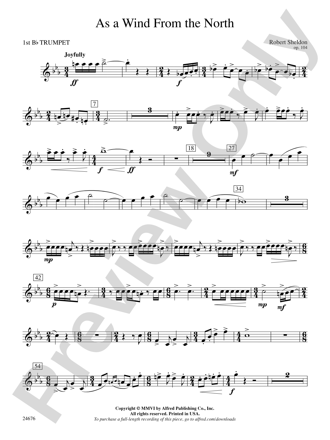 As a Wind from the North: 1st B-flat Trumpet