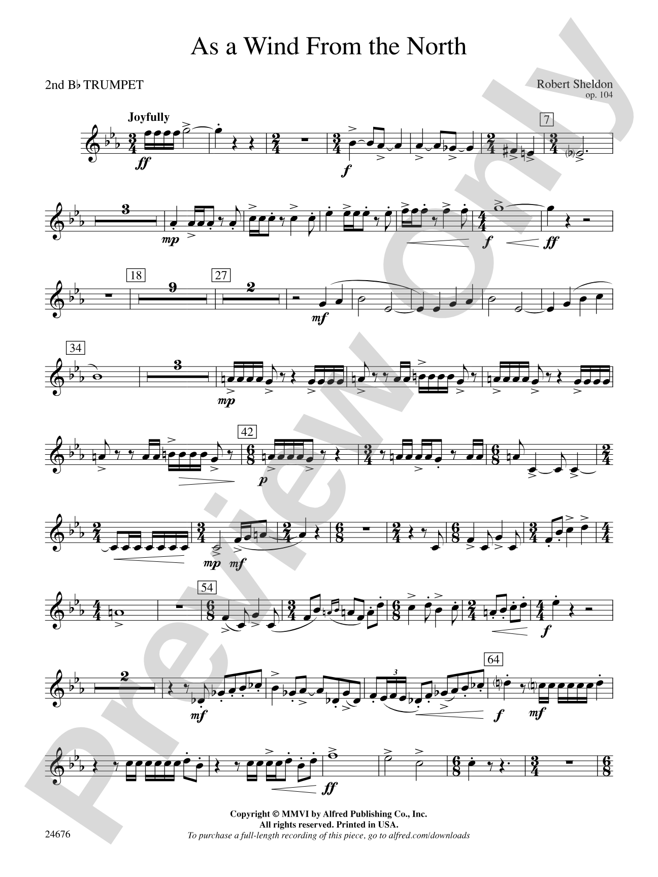 As a Wind from the North: 2nd B-flat Trumpet