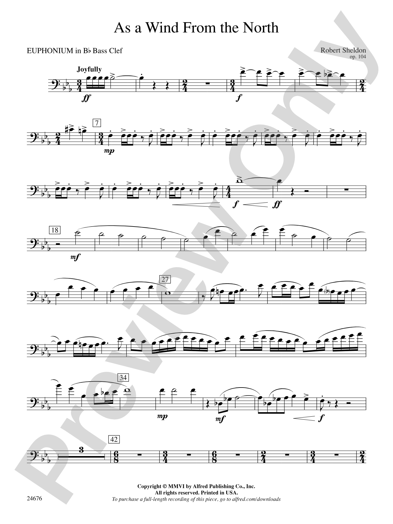 As a Wind from the North: (wp) B-flat Baritone B.C.