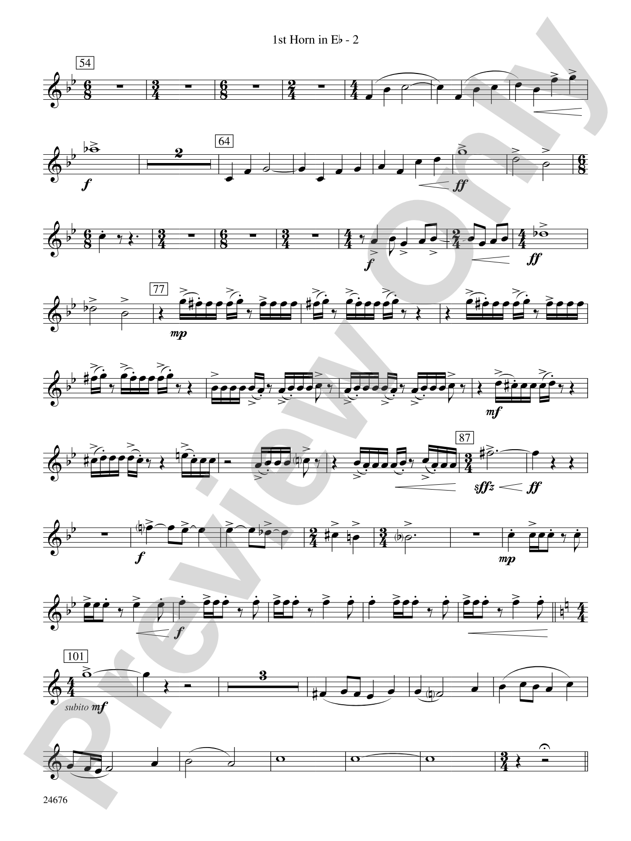 As a Wind from the North: (wp) 1st Horn in E-flat