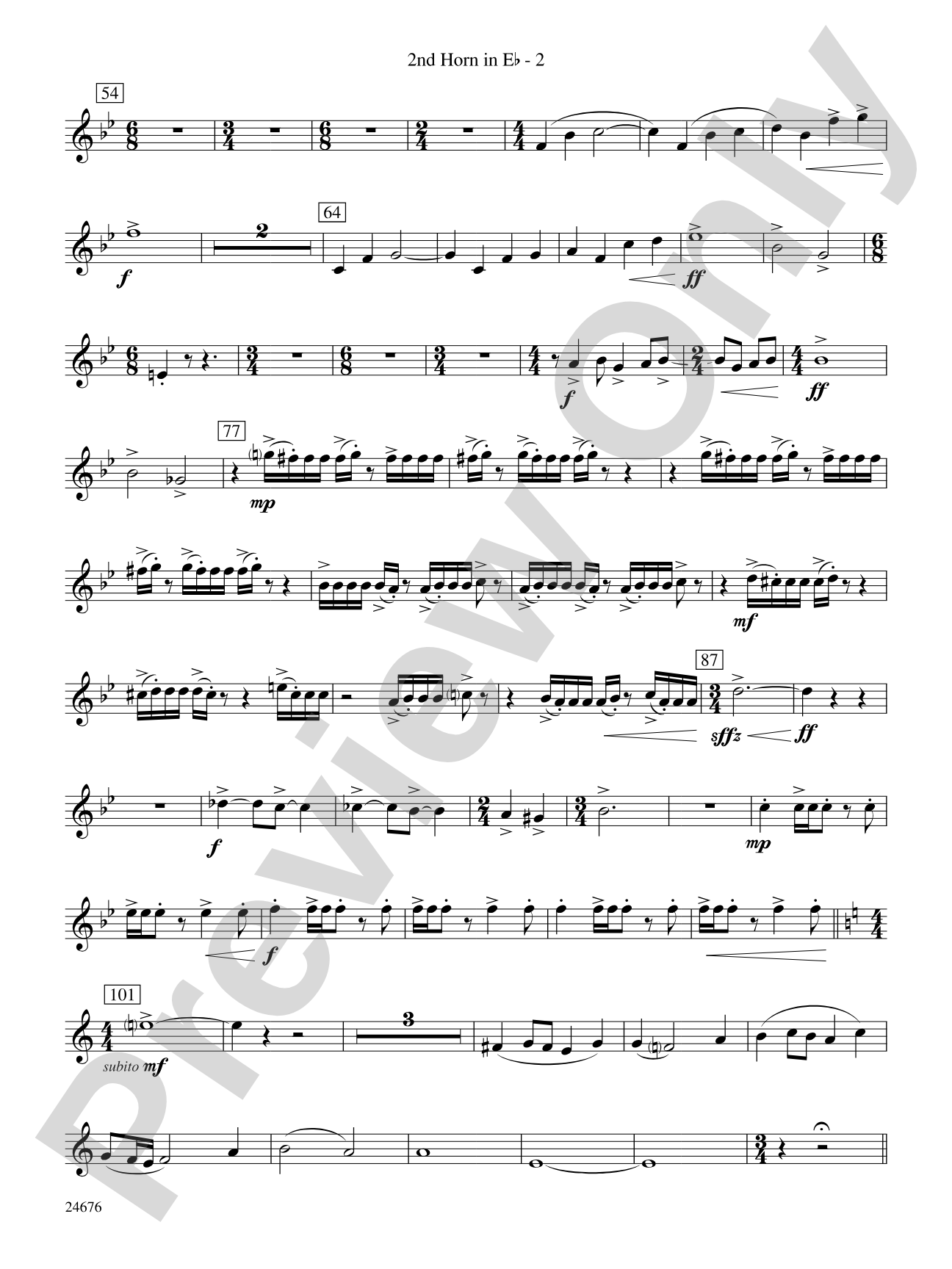 As a Wind from the North: (wp) 2nd Horn in E-flat