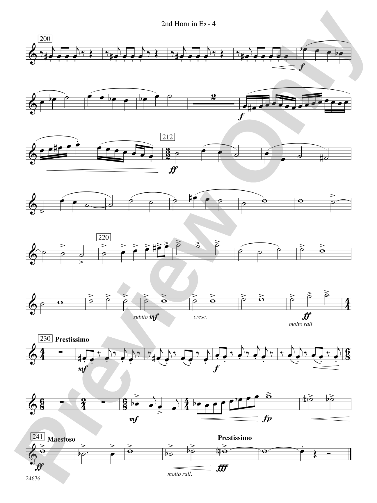 As a Wind from the North: (wp) 2nd Horn in E-flat