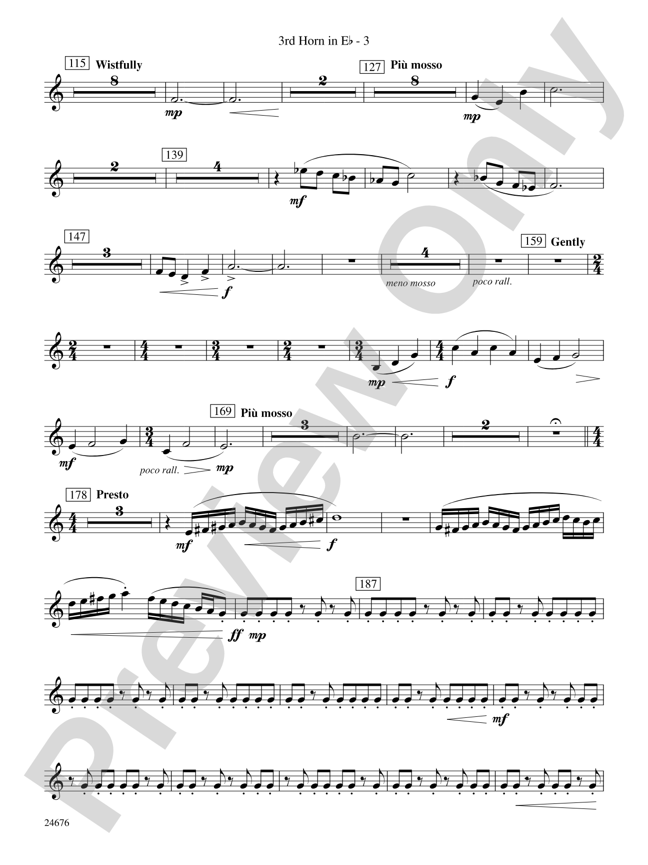 As a Wind from the North: (wp) 3rd Horn in E-flat