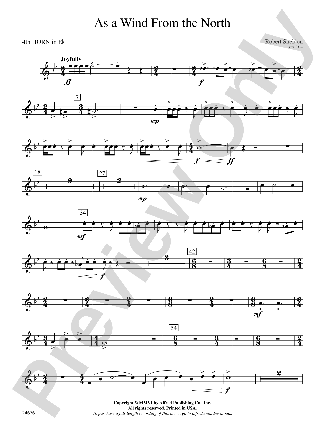 As a Wind from the North: (wp) 4th Horn in E-flat