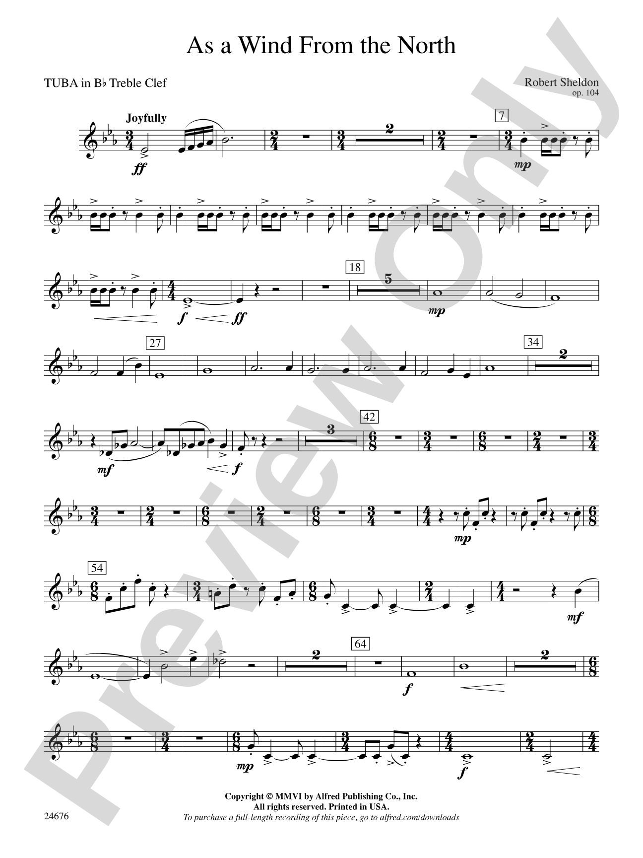 As a Wind from the North: (wp) B-flat Tuba T.C.