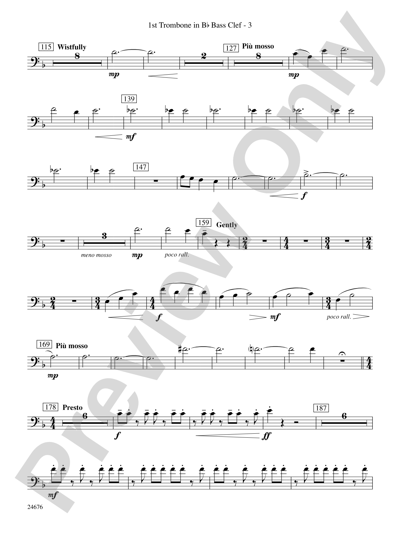 As a Wind from the North: (wp) 1st B-flat Trombone B.C.