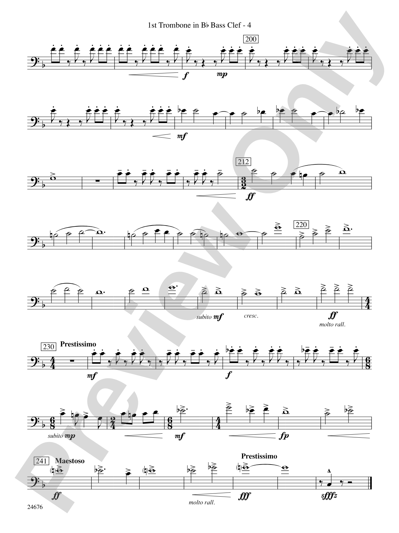 As a Wind from the North: (wp) 1st B-flat Trombone B.C.