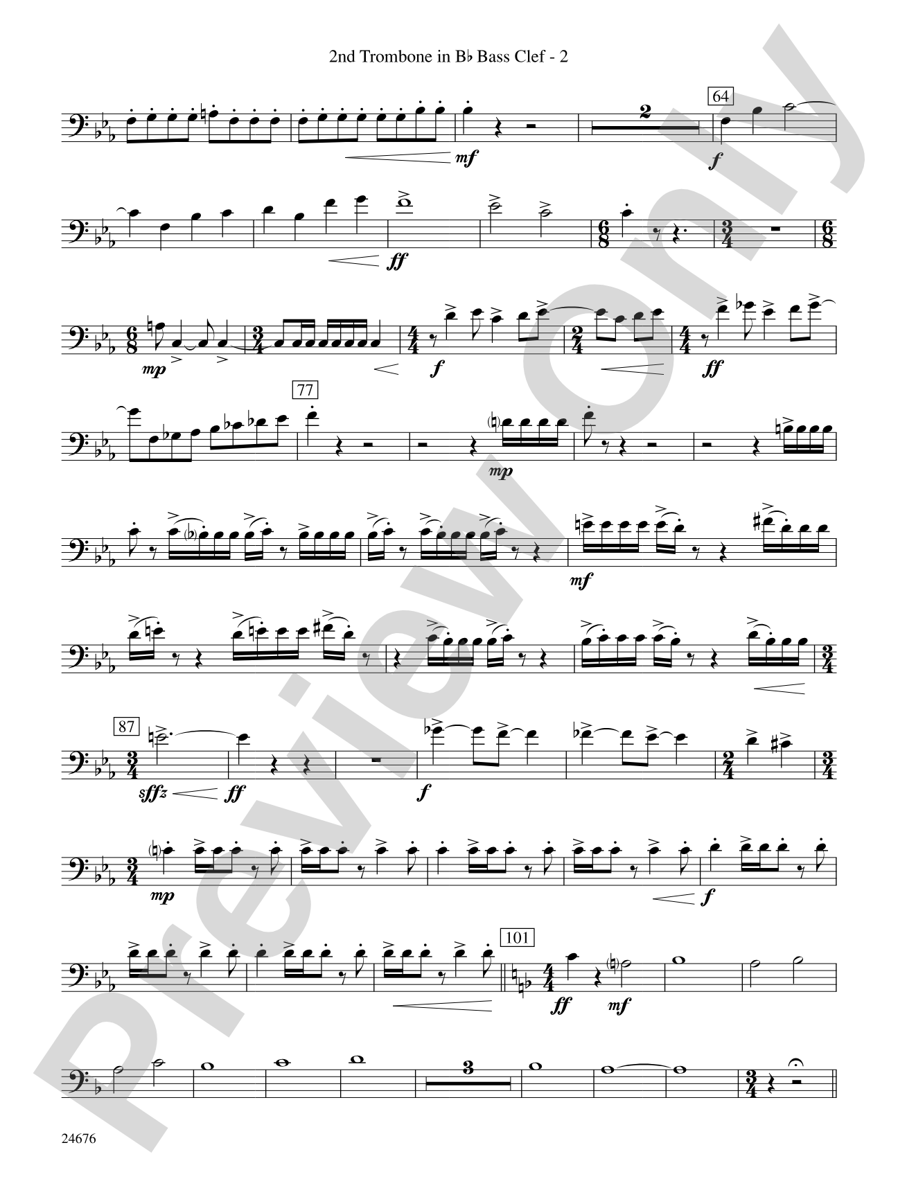As a Wind from the North: (wp) 2nd B-flat Trombone B.C.