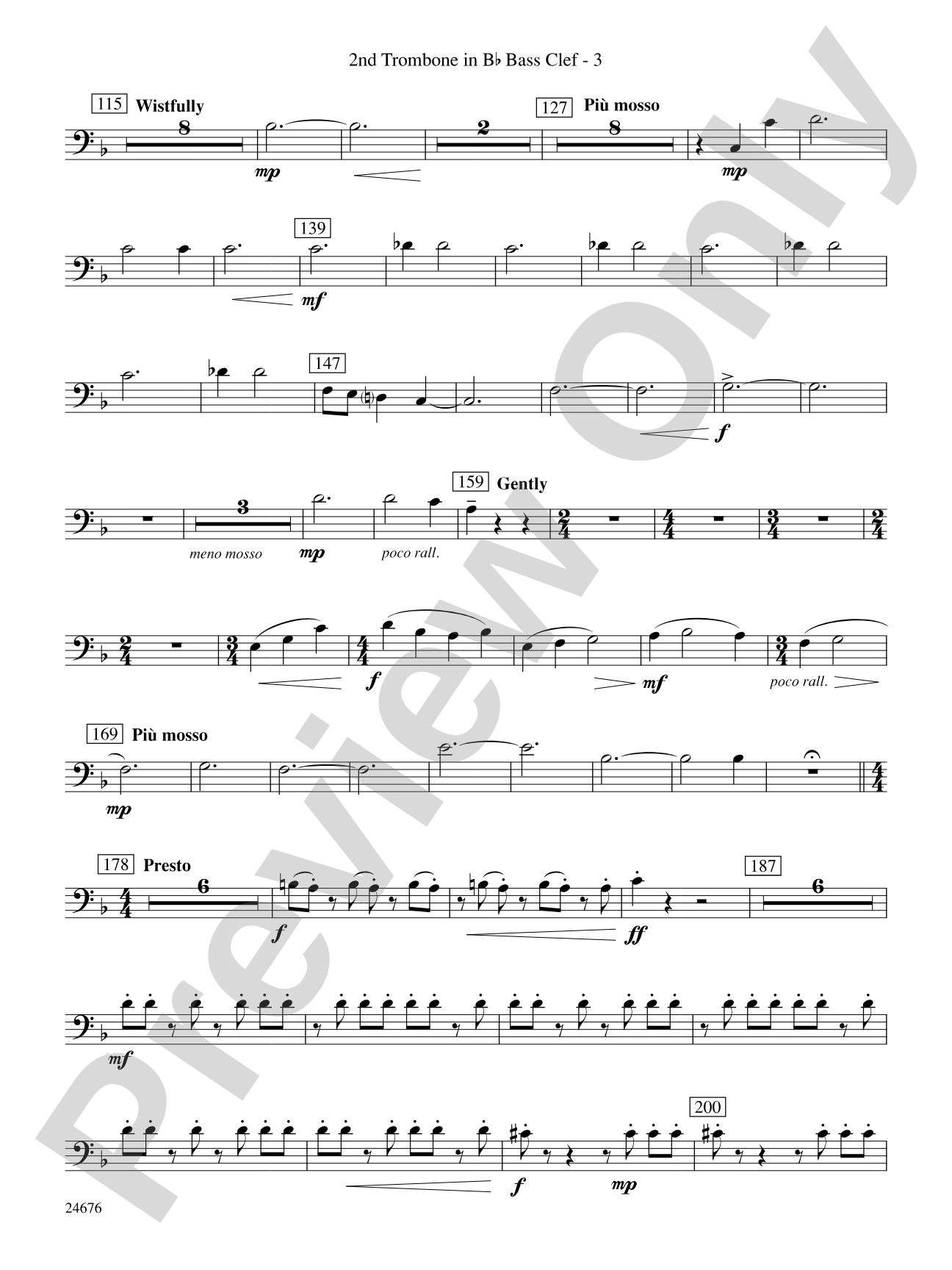 As a Wind from the North: (wp) 2nd B-flat Trombone B.C.