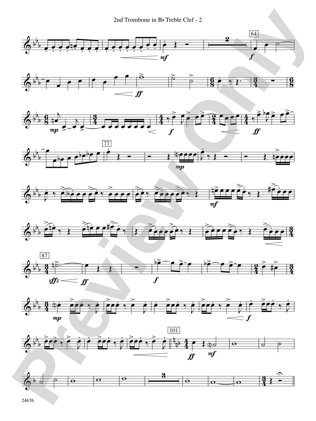 As a Wind from the North: (wp) 2nd B-flat Trombone T.C.