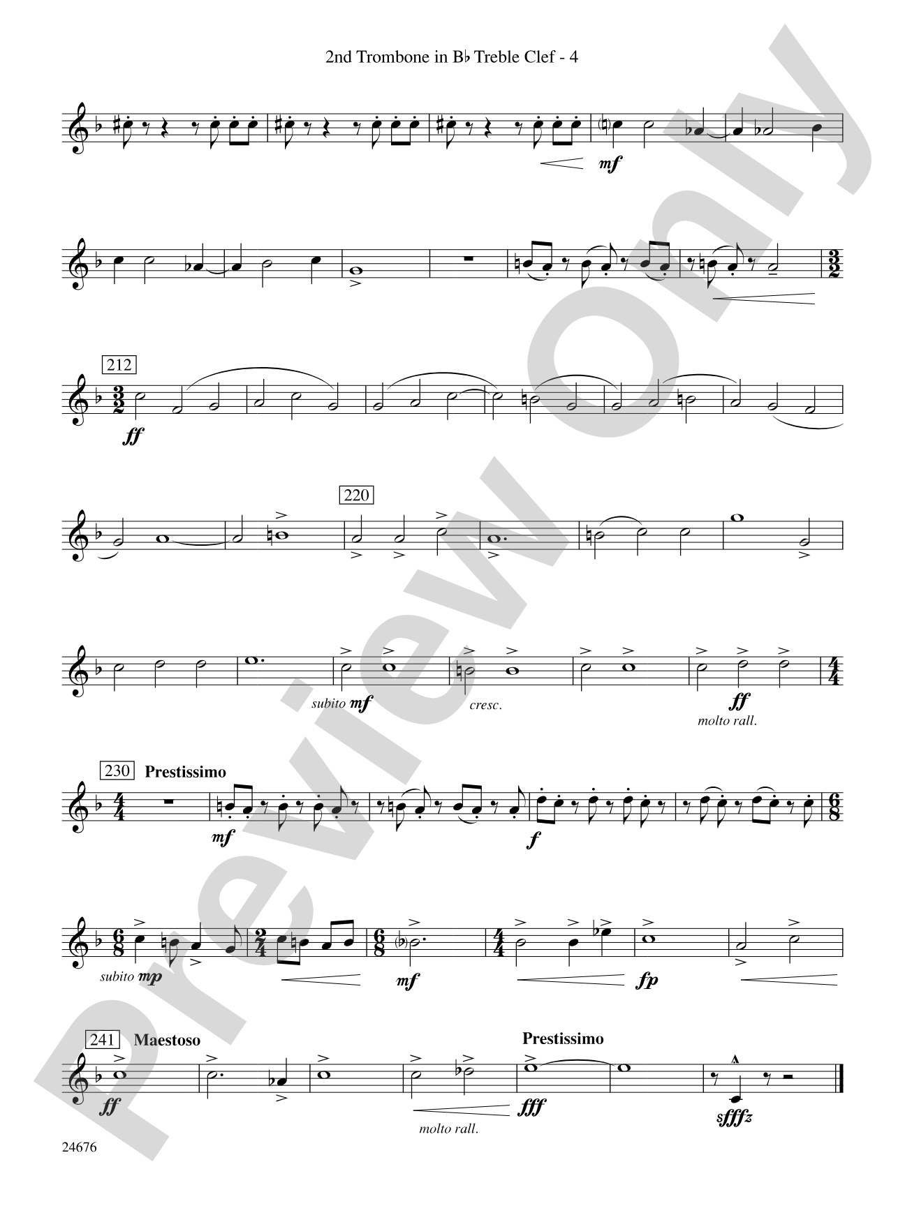 As a Wind from the North: (wp) 2nd B-flat Trombone T.C.