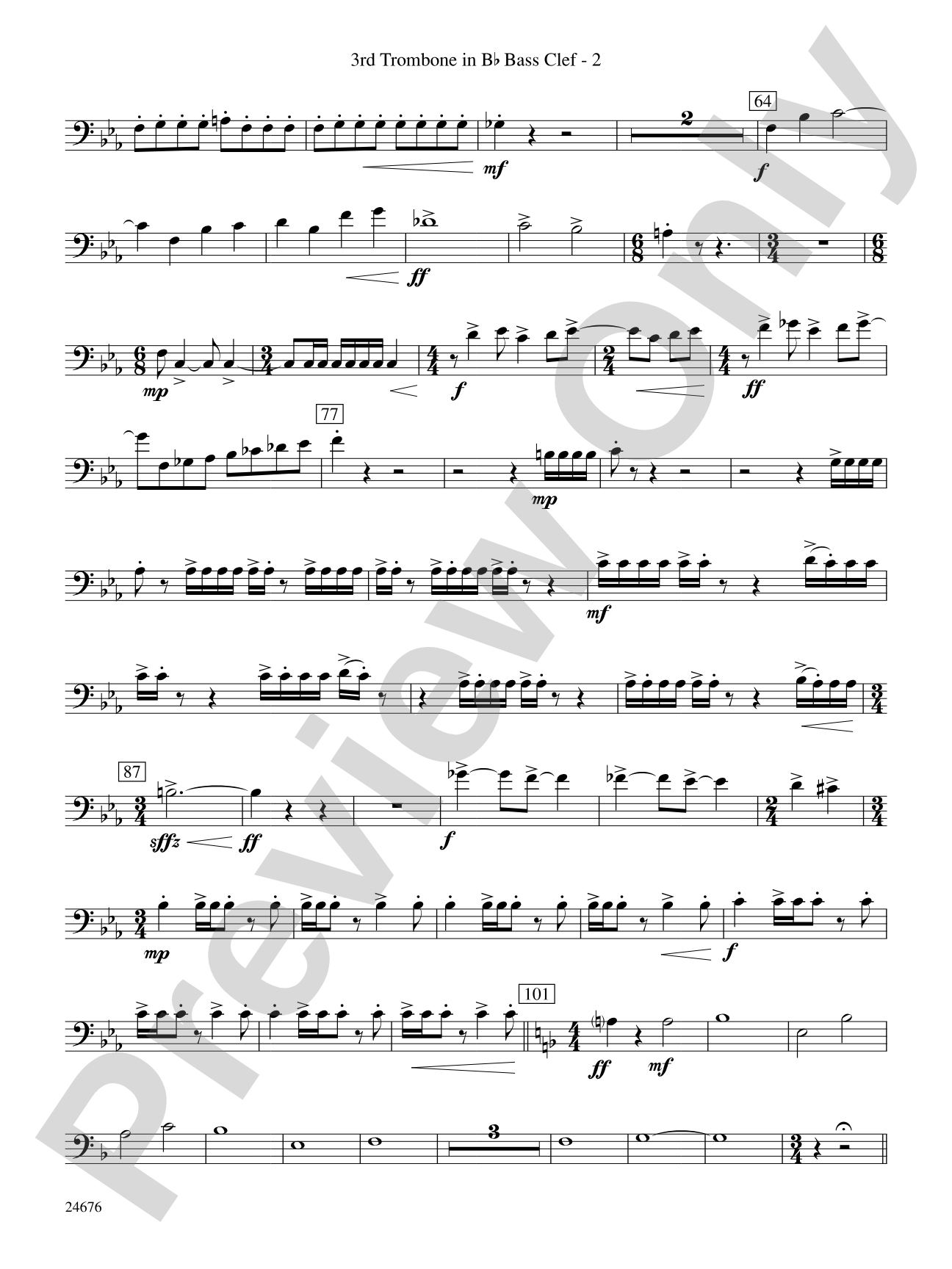 As a Wind from the North: (wp) 3rd B-flat Trombone B.C.