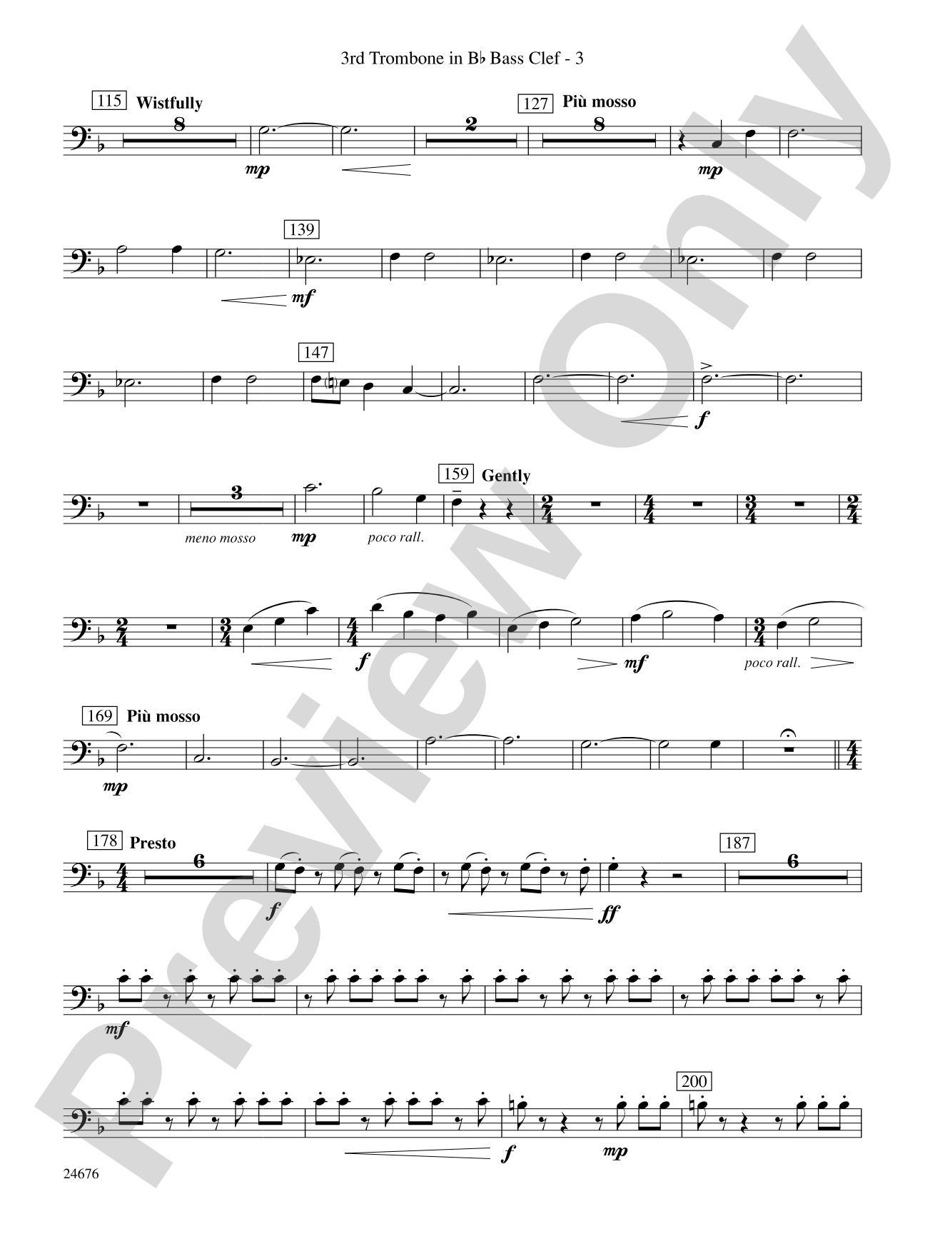 As a Wind from the North: (wp) 3rd B-flat Trombone B.C.