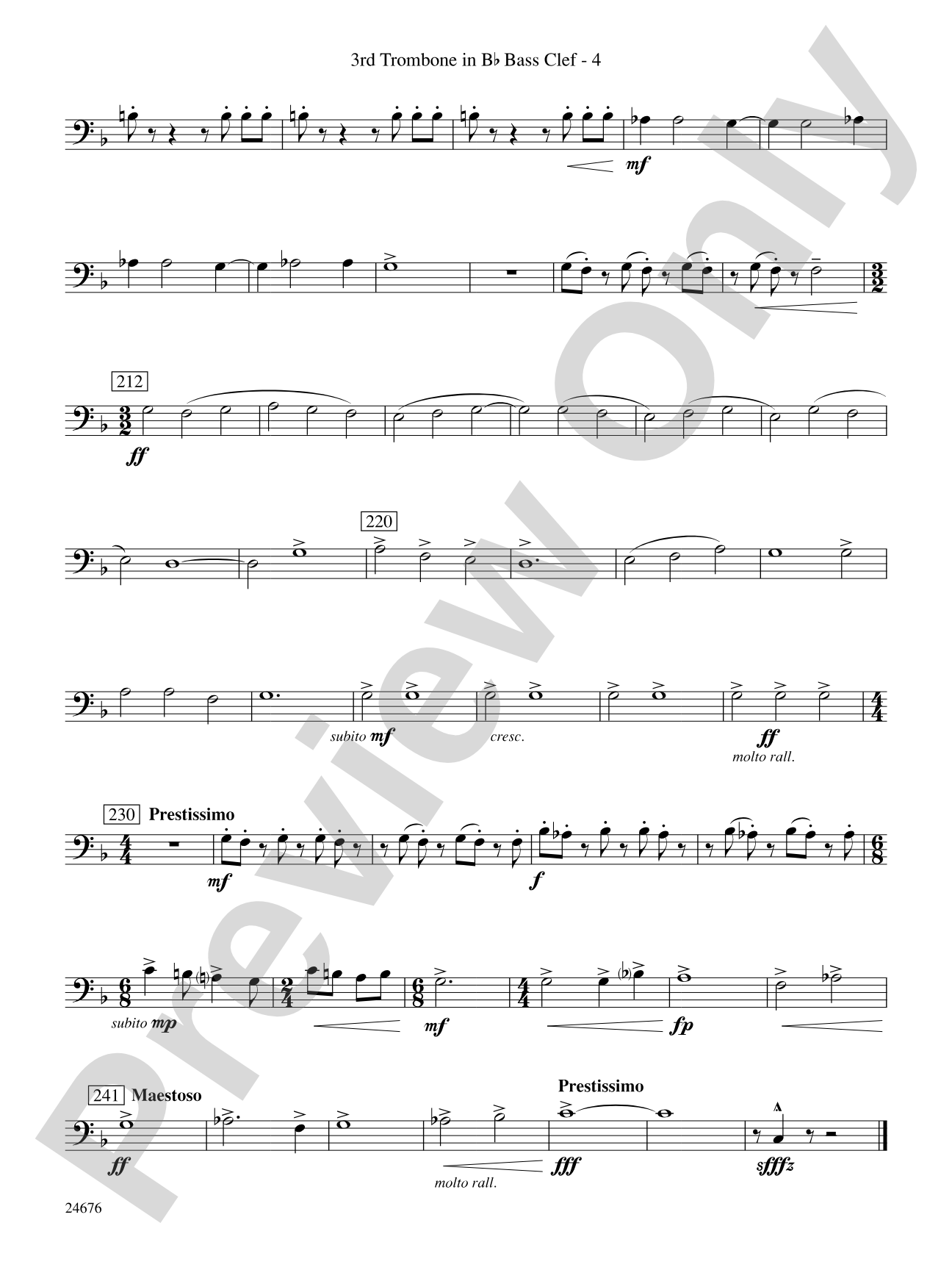 As a Wind from the North: (wp) 3rd B-flat Trombone B.C.