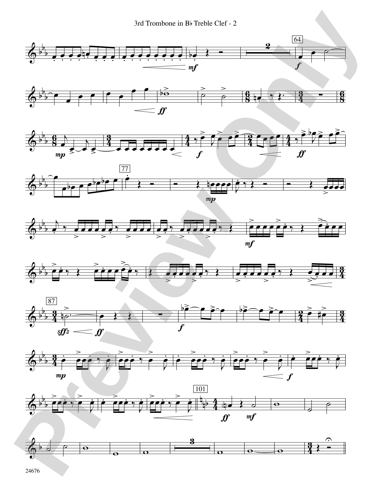 As a Wind from the North: (wp) 3rd B-flat Trombone T.C.