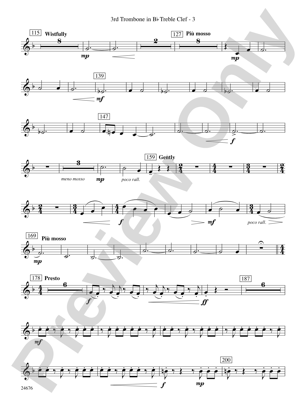 As a Wind from the North: (wp) 3rd B-flat Trombone T.C.