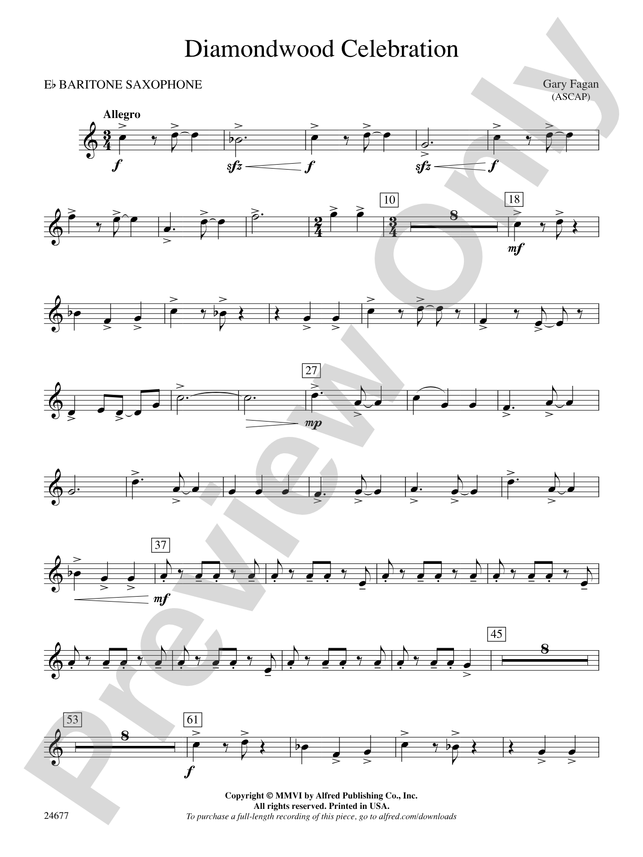 Diamondwood Celebration: E-flat Baritone Saxophone