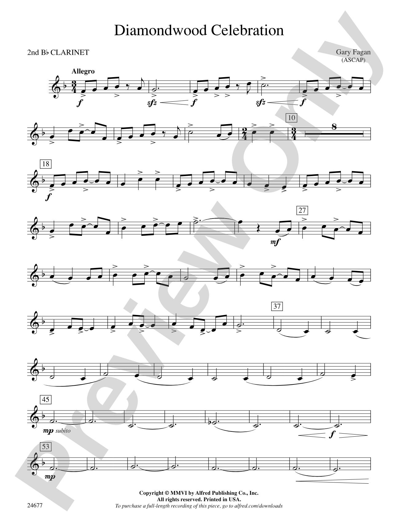Diamondwood Celebration: 2nd B-flat Clarinet