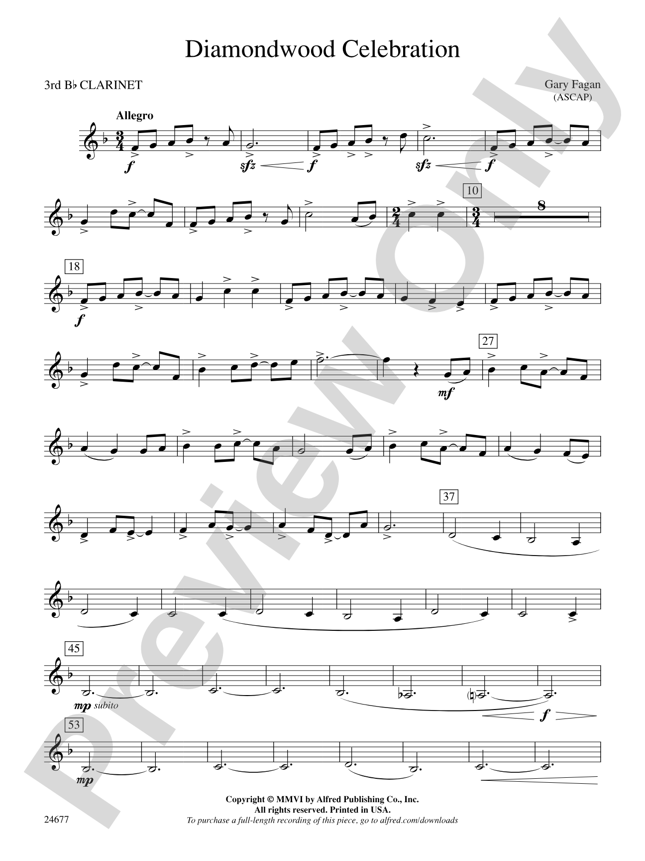Diamondwood Celebration: 3rd B-flat Clarinet