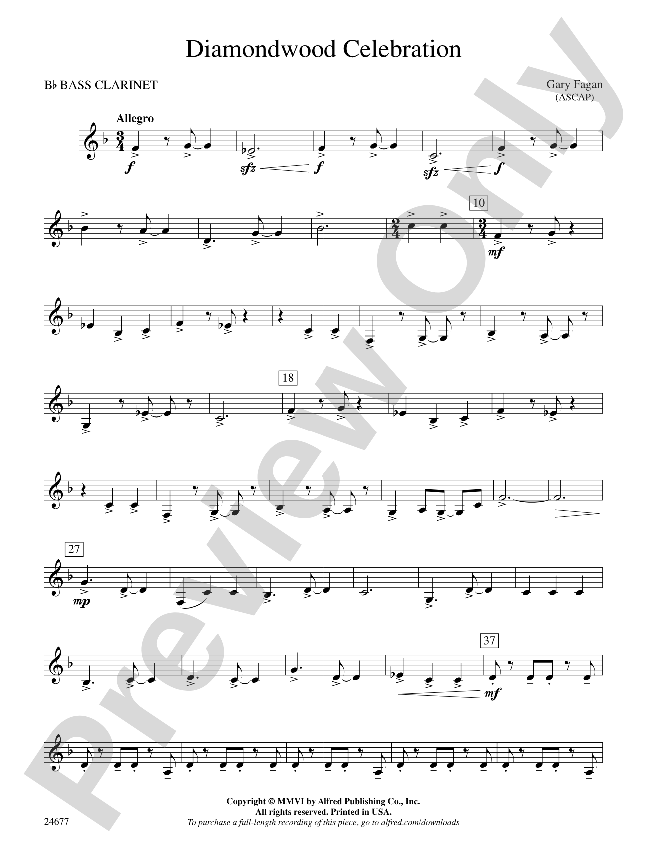 Diamondwood Celebration: B-flat Bass Clarinet