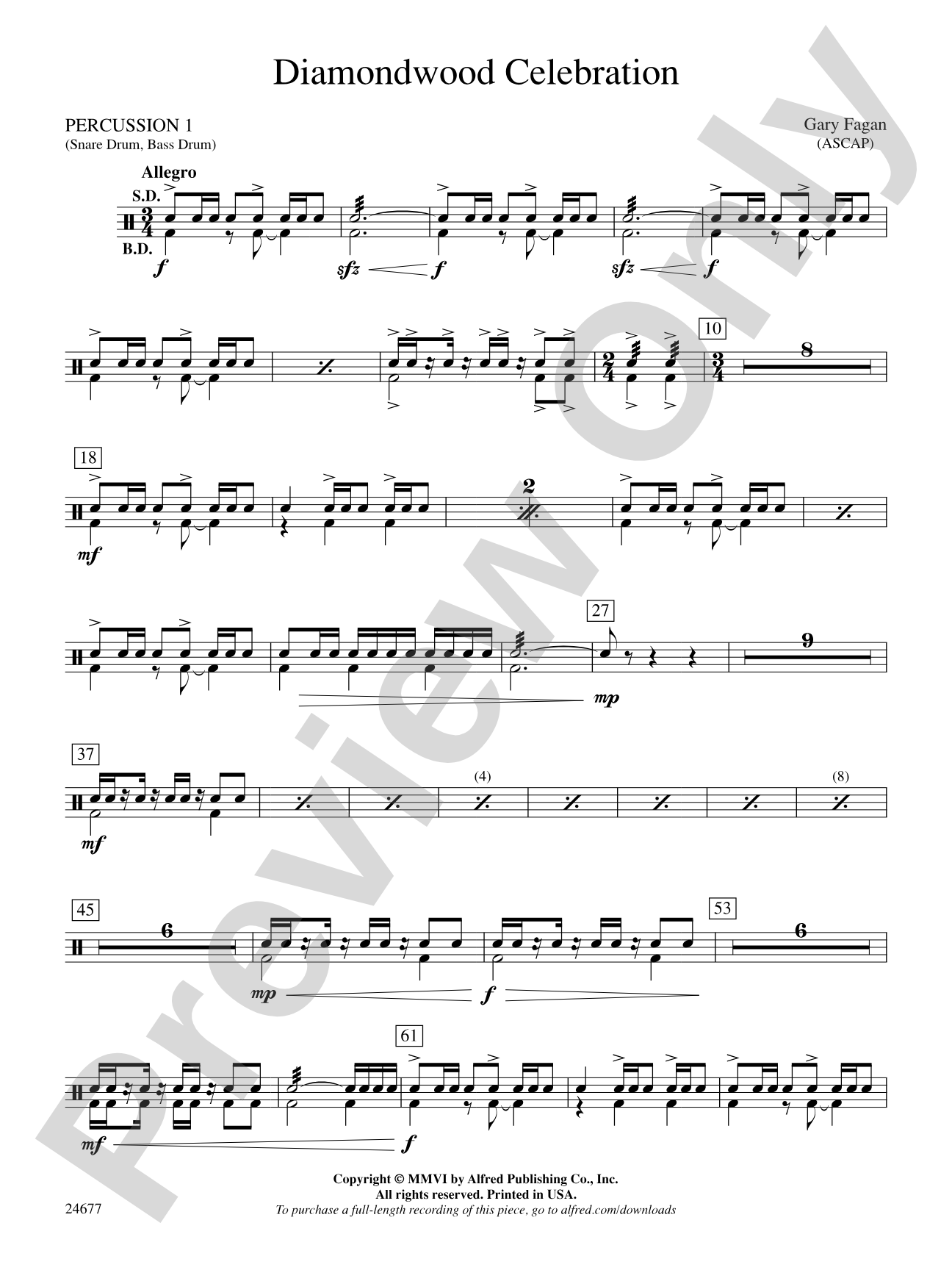 Diamondwood Celebration: 1st Percussion