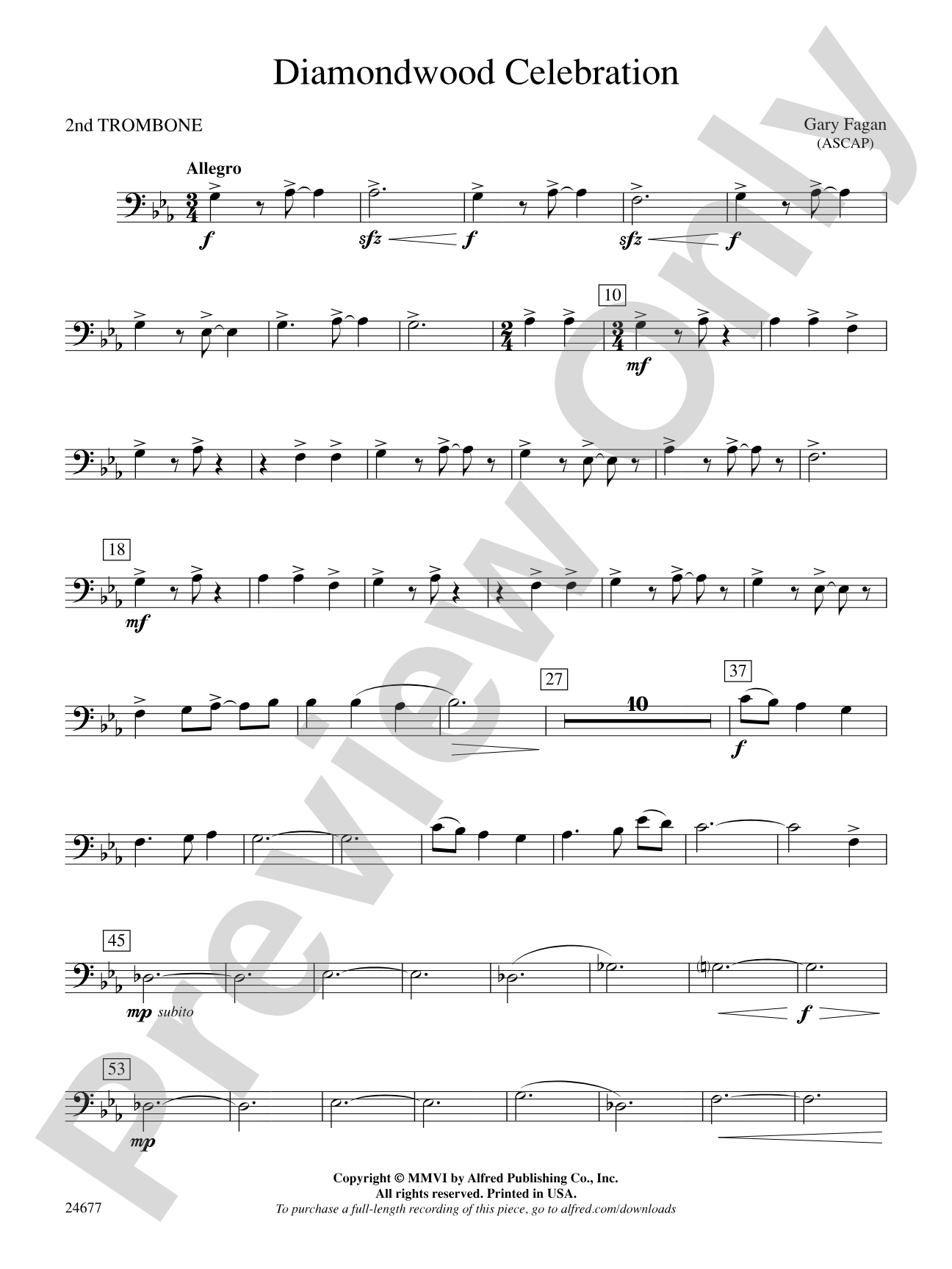 Diamondwood Celebration: 2nd Trombone