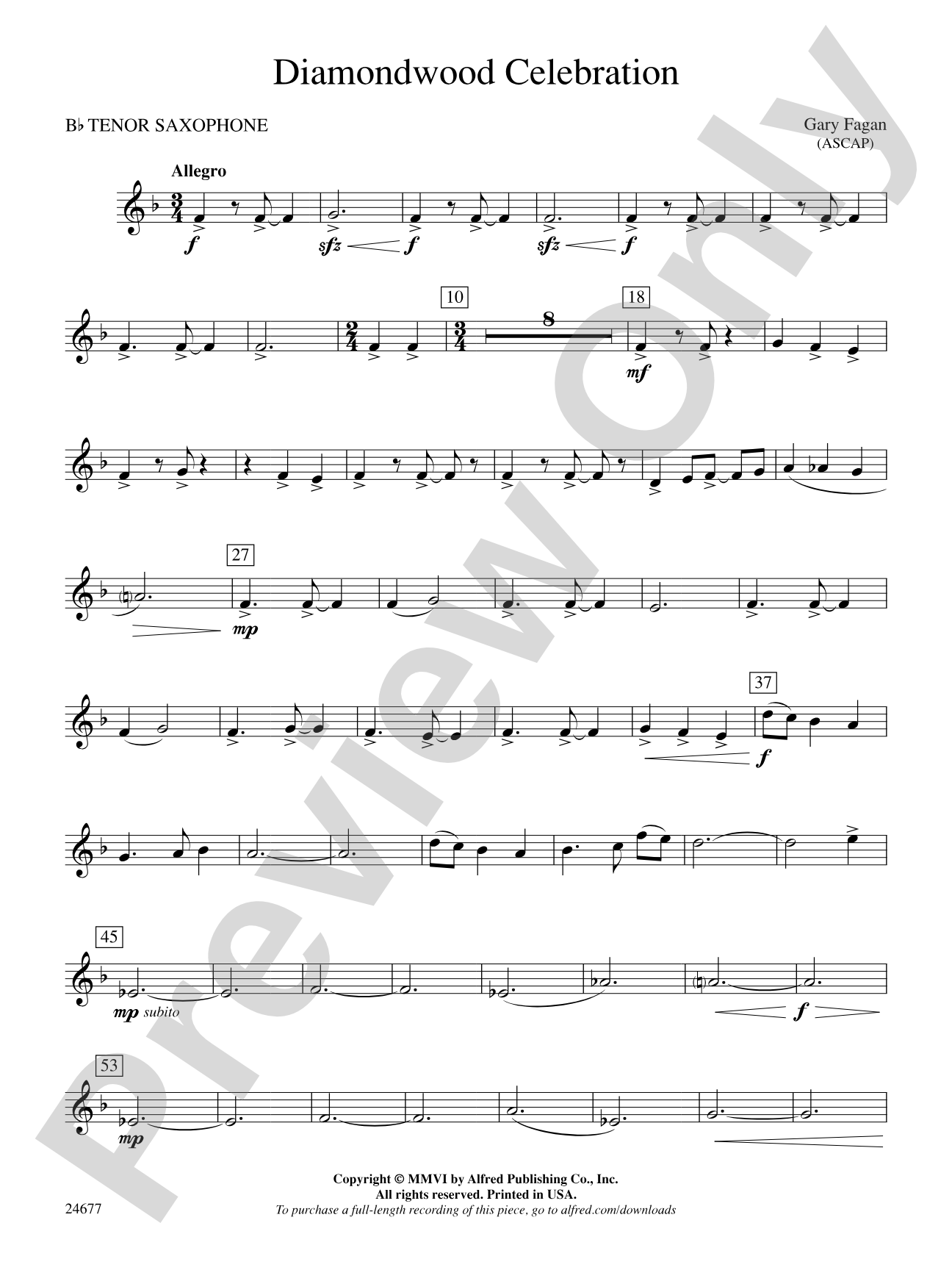 Diamondwood Celebration: B-flat Tenor Saxophone