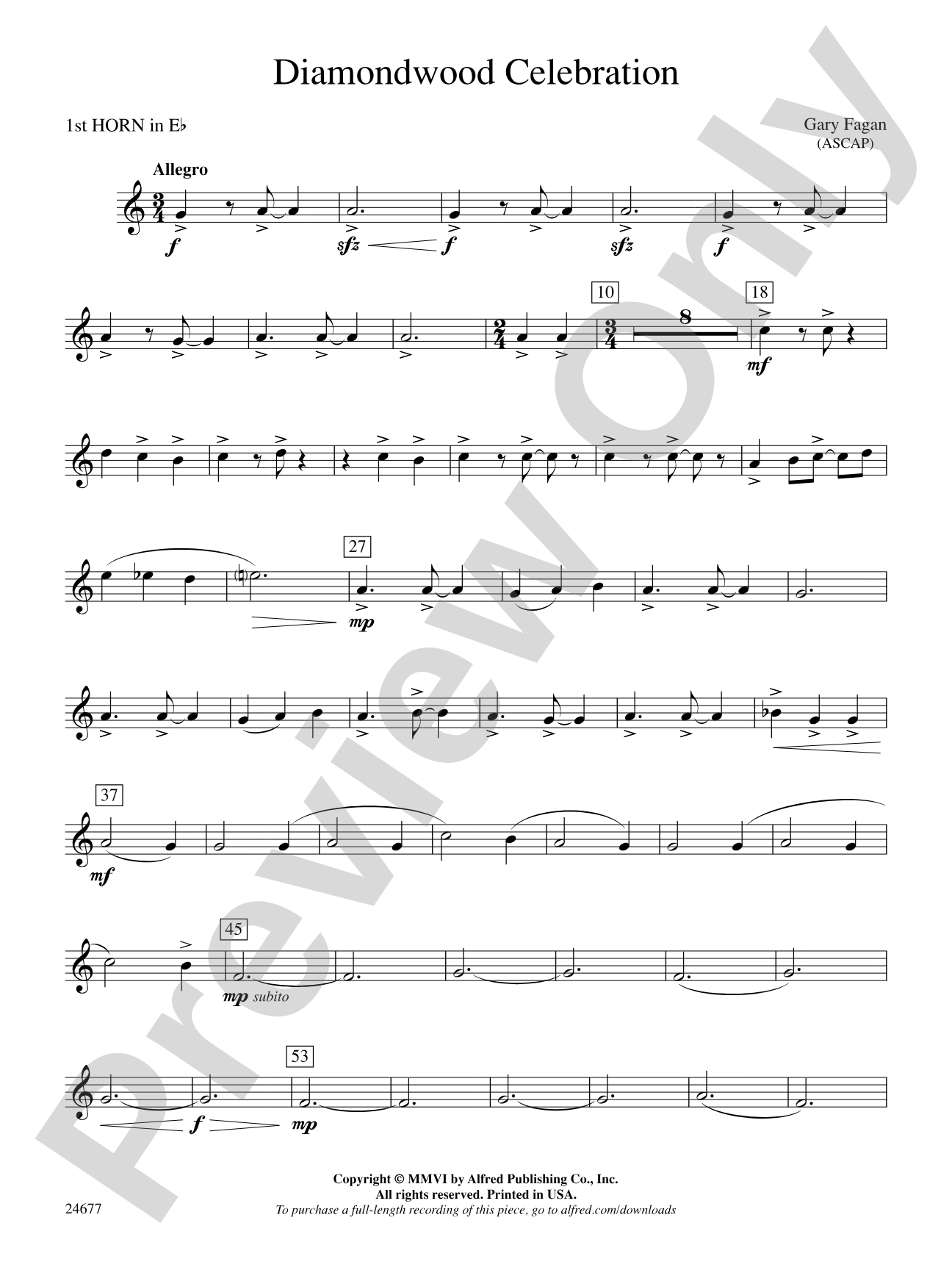 Diamondwood Celebration: (wp) 1st Horn in E-flat