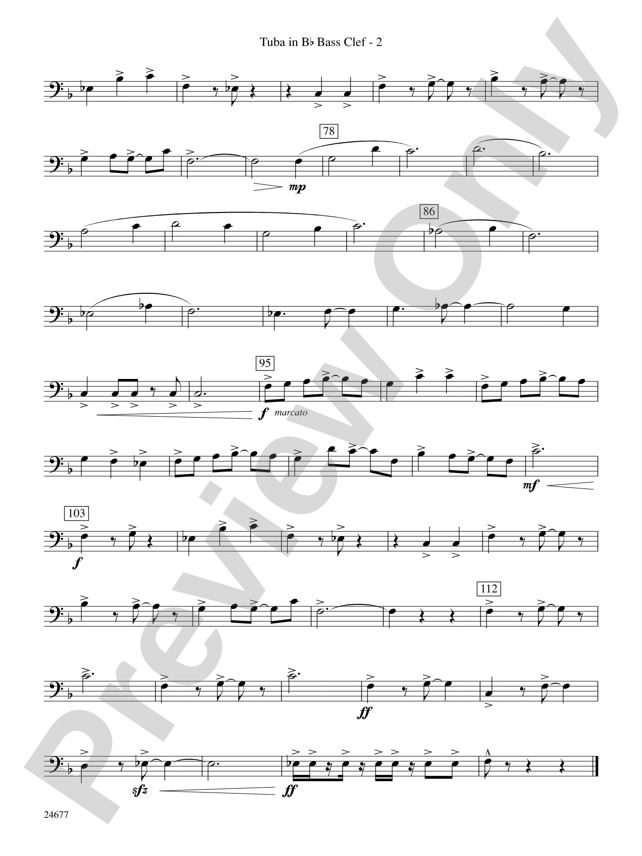 Diamondwood Celebration: (wp) B-flat Tuba B.C.
