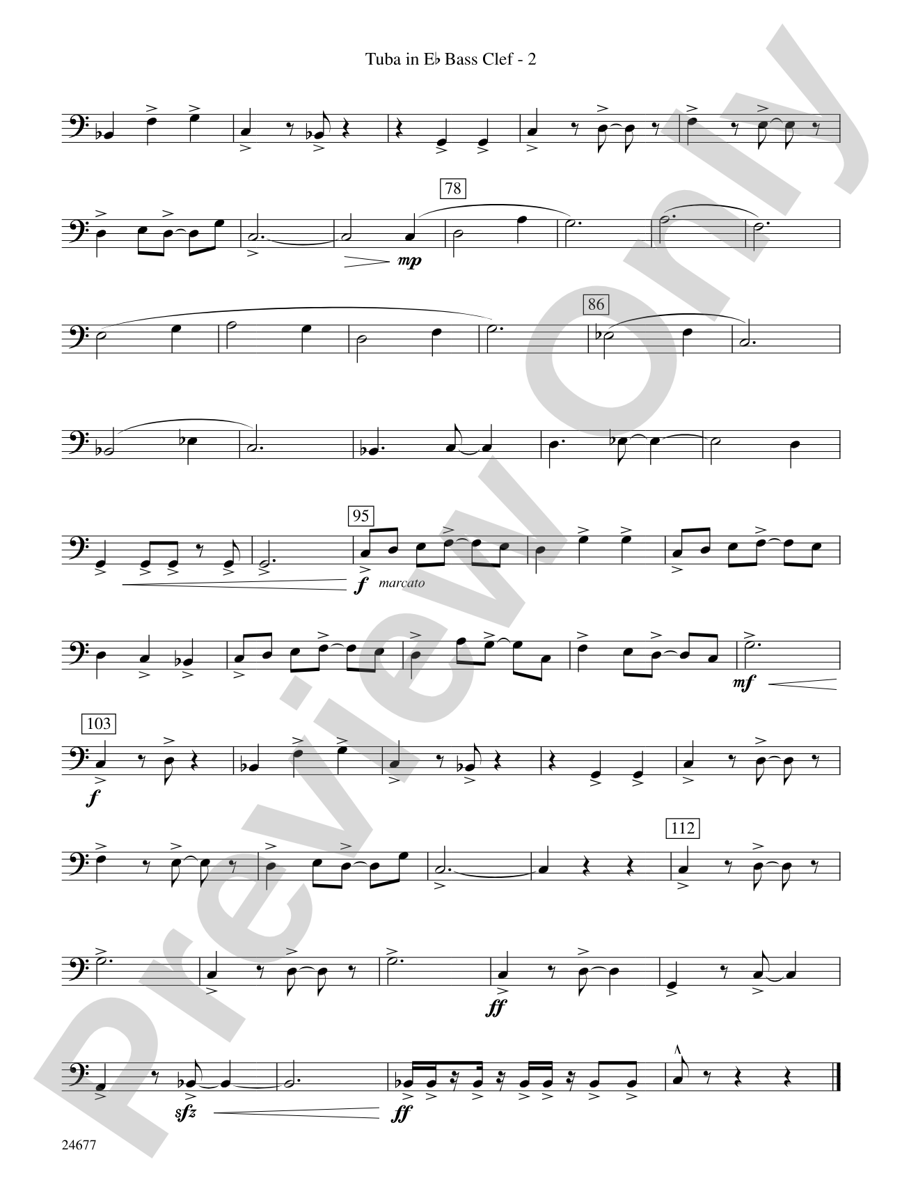 Diamondwood Celebration: (wp) E-flat Tuba B.C.