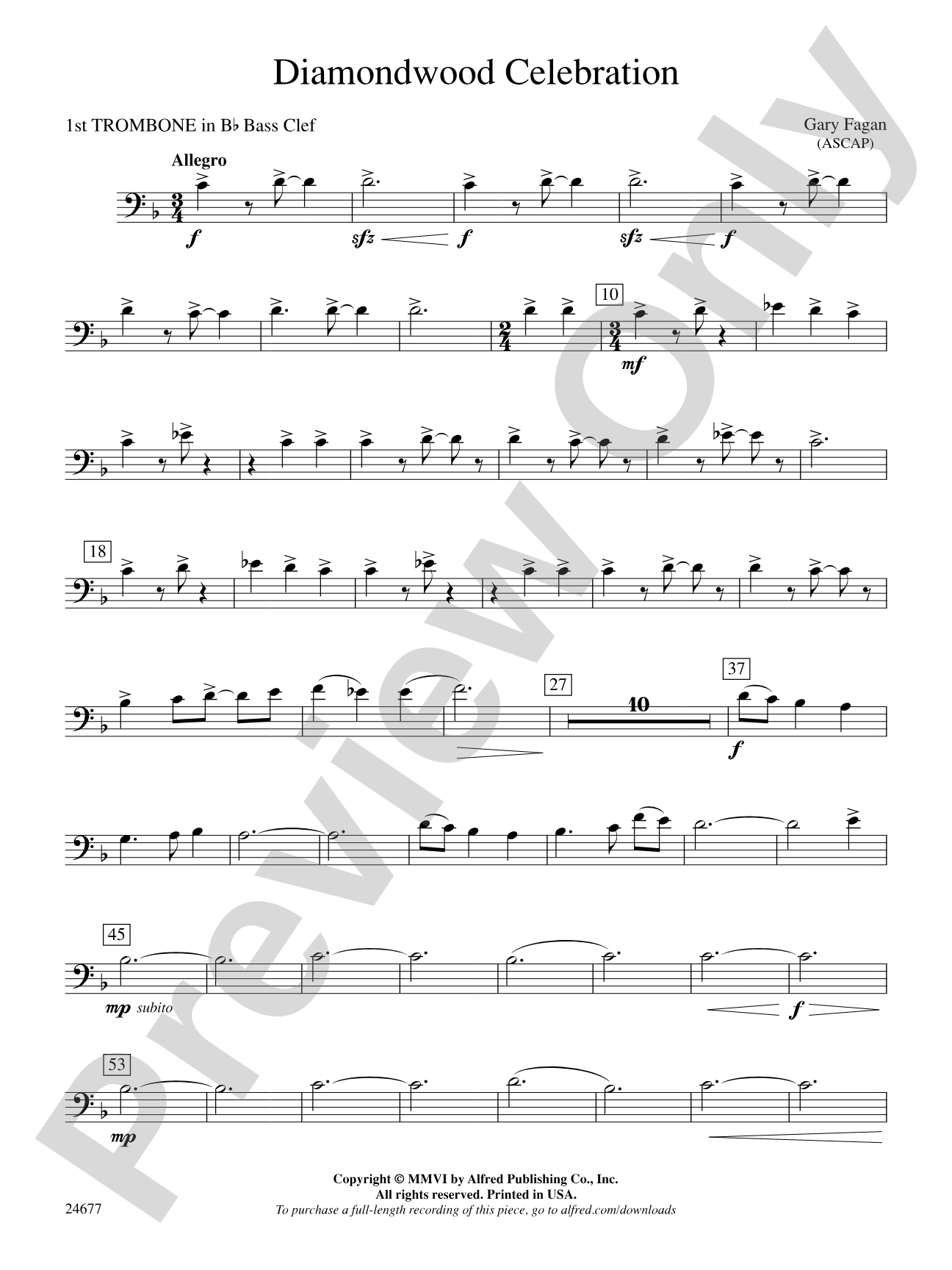Diamondwood Celebration: (wp) 1st B-flat Trombone B.C.