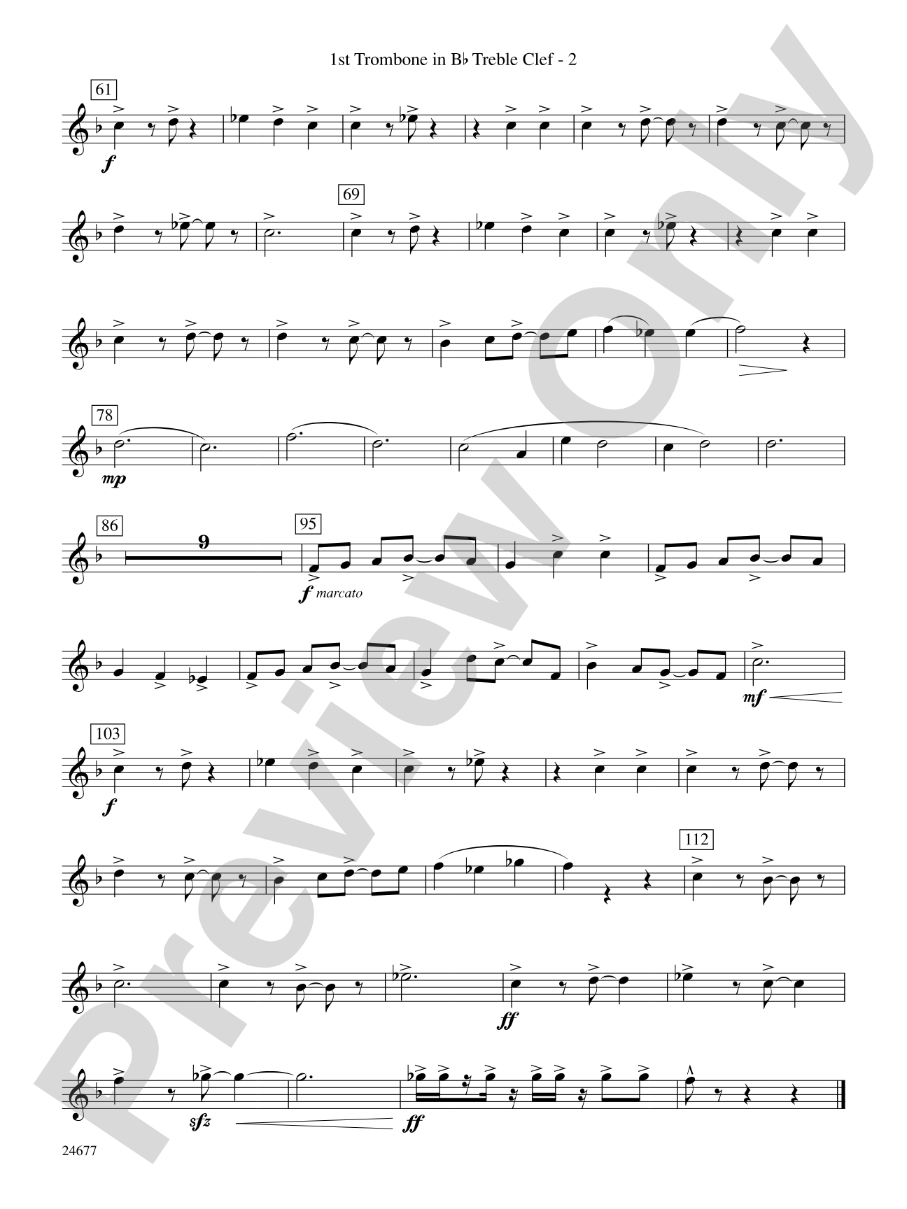 Diamondwood Celebration: (wp) 1st B-flat Trombone T.C.