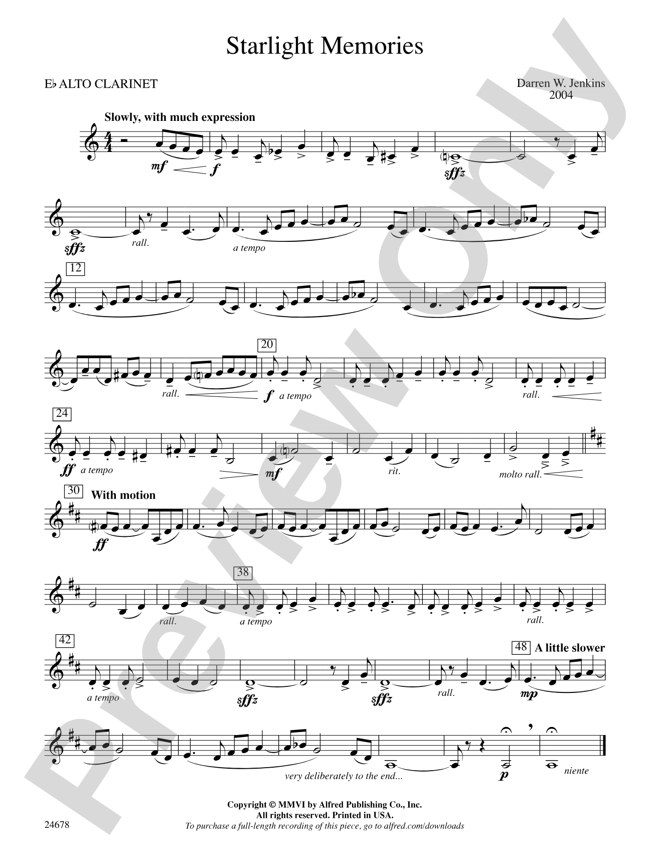 Starlight Memories: E-flat Alto Clarinet