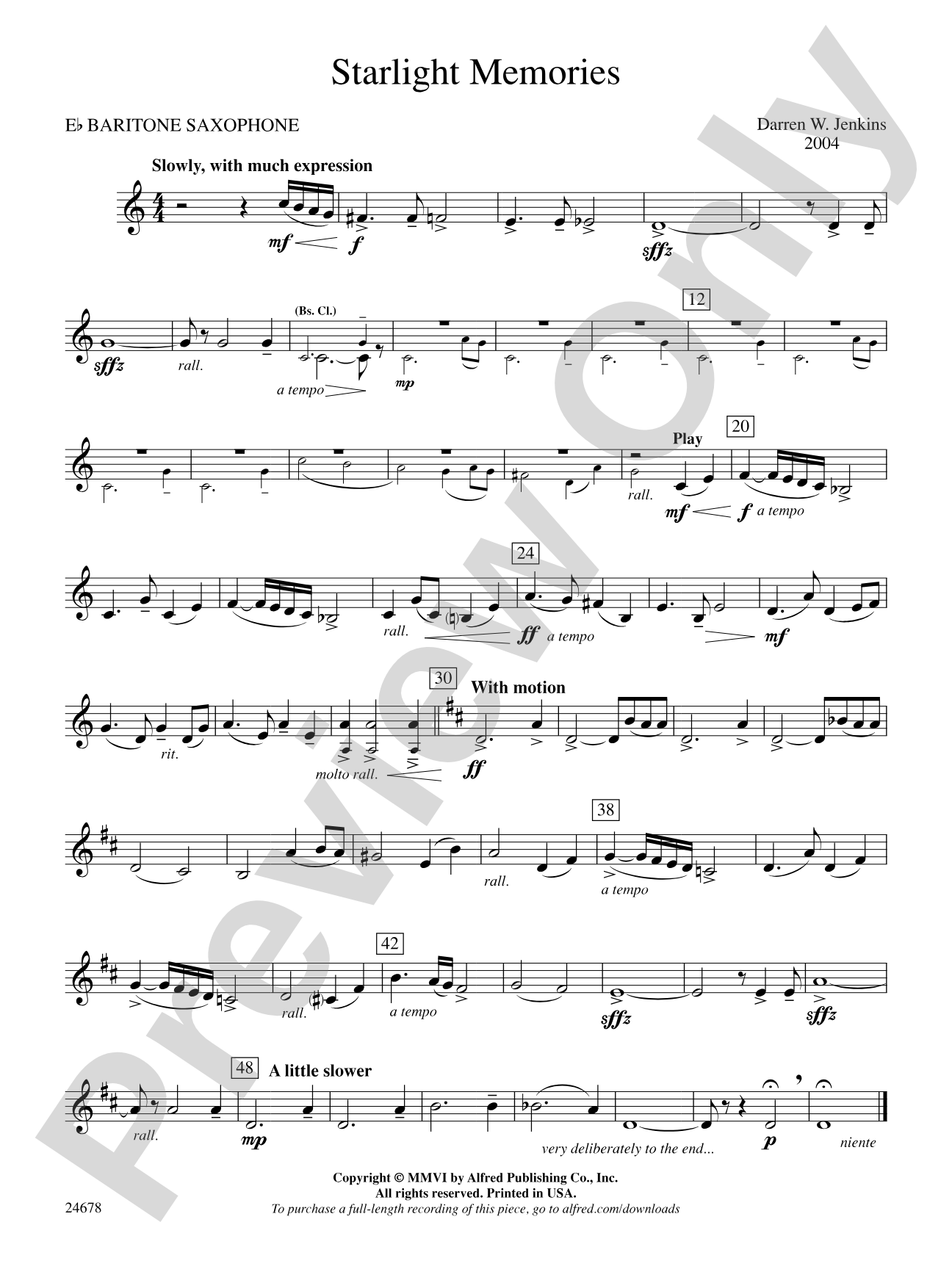 Starlight Memories: E-flat Baritone Saxophone