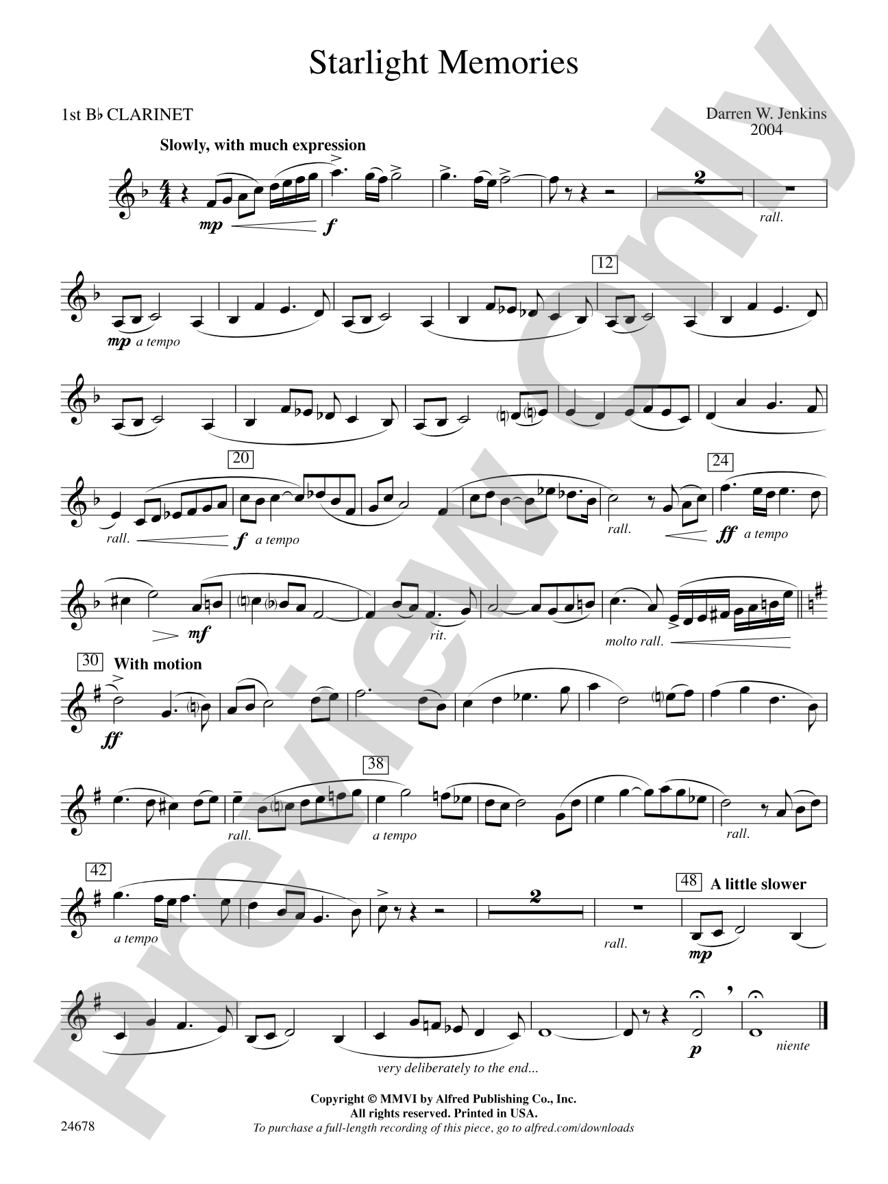 Starlight Memories: 1st B-flat Clarinet