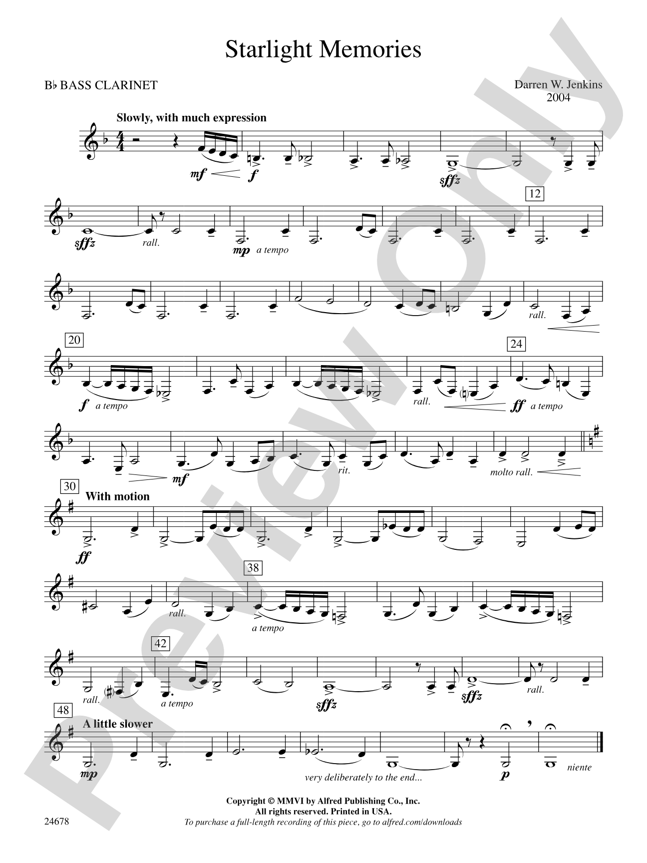 Starlight Memories: B-flat Bass Clarinet