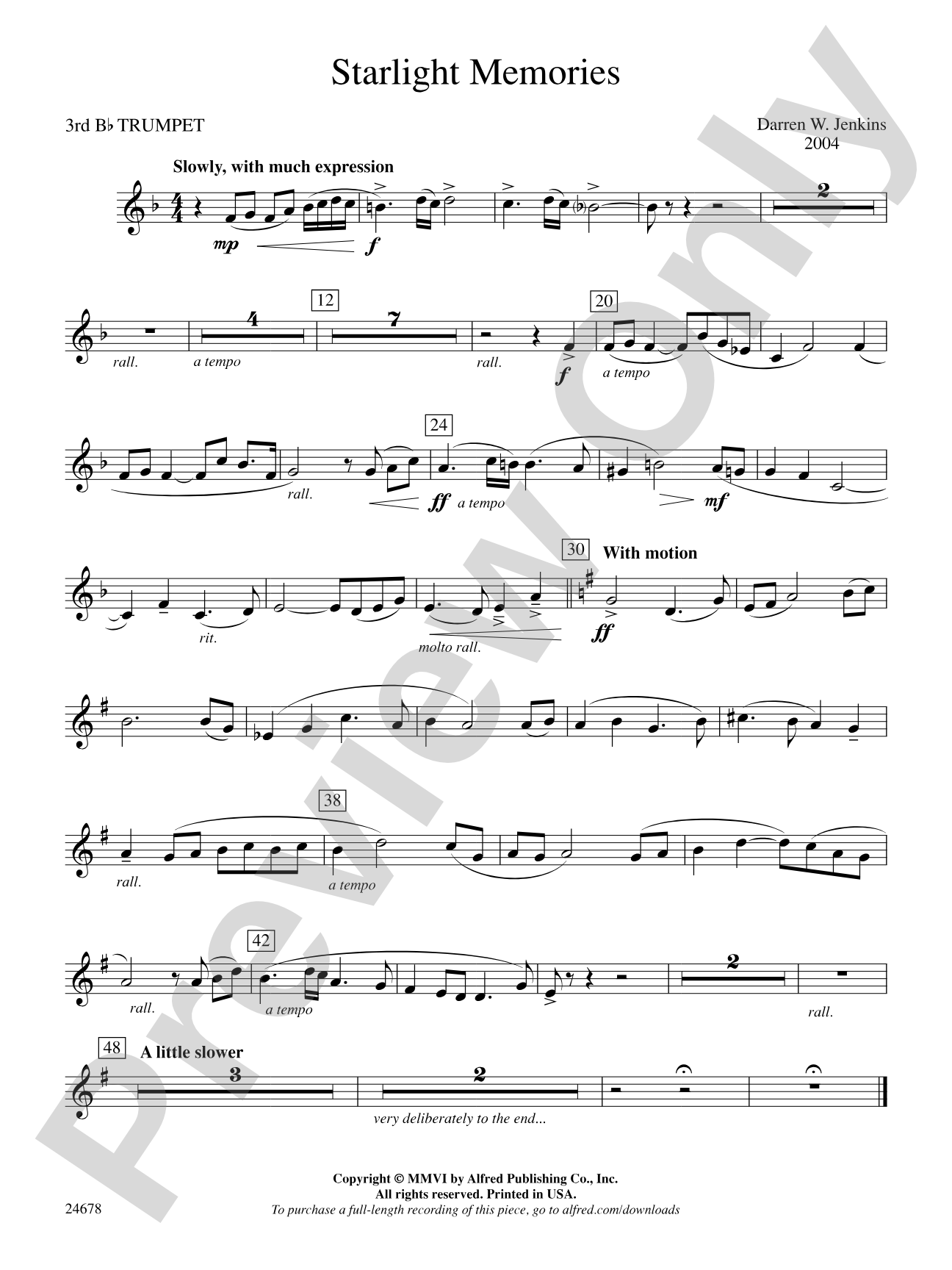 Starlight Memories: 3rd B-flat Trumpet