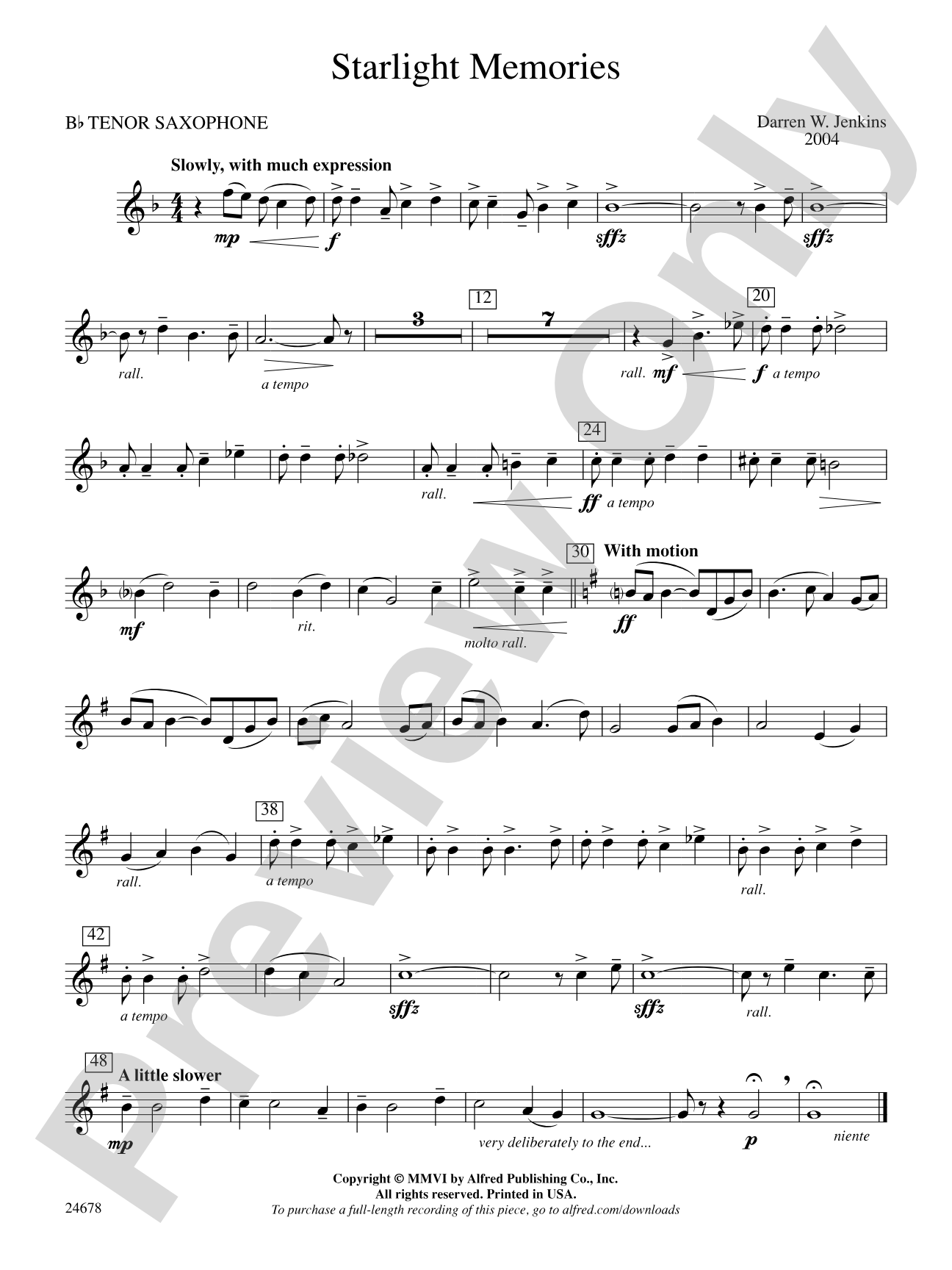 Starlight Memories: B-flat Tenor Saxophone